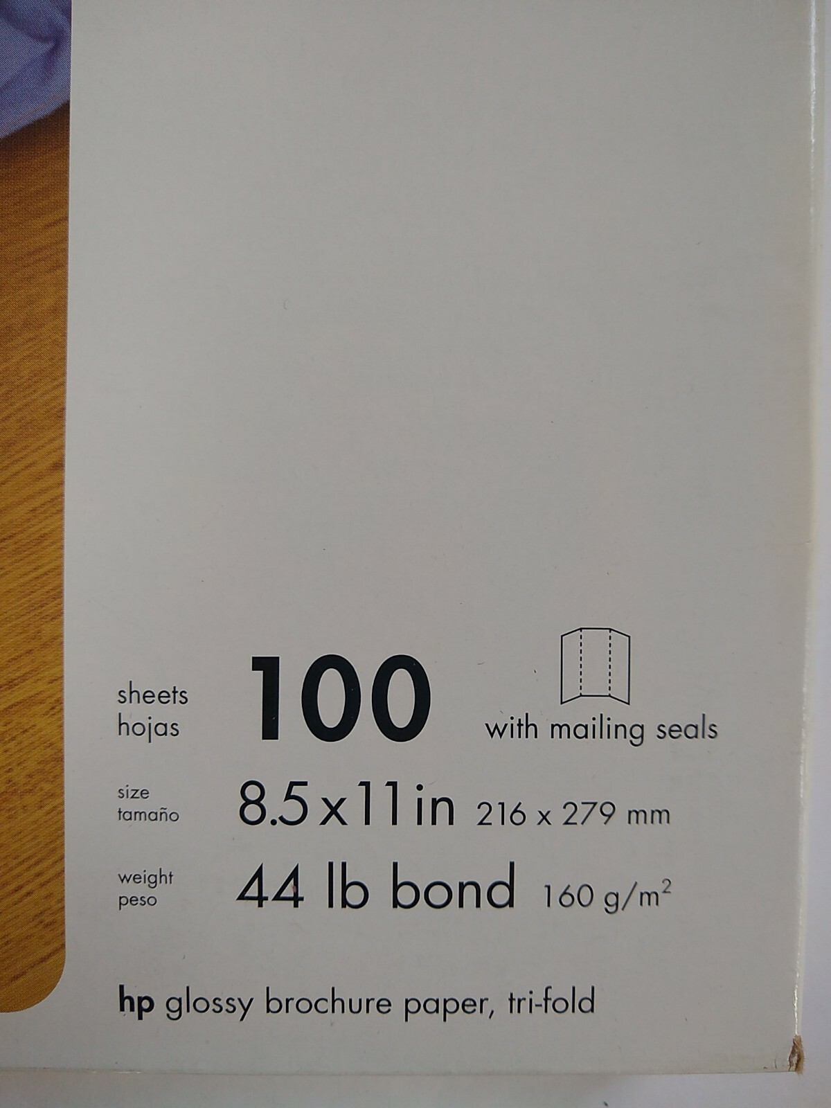 HP Tri-fold Glossy Brochure Paper Inkjet 100 Sheet 8.5×11 44lb Bond W/ Seals