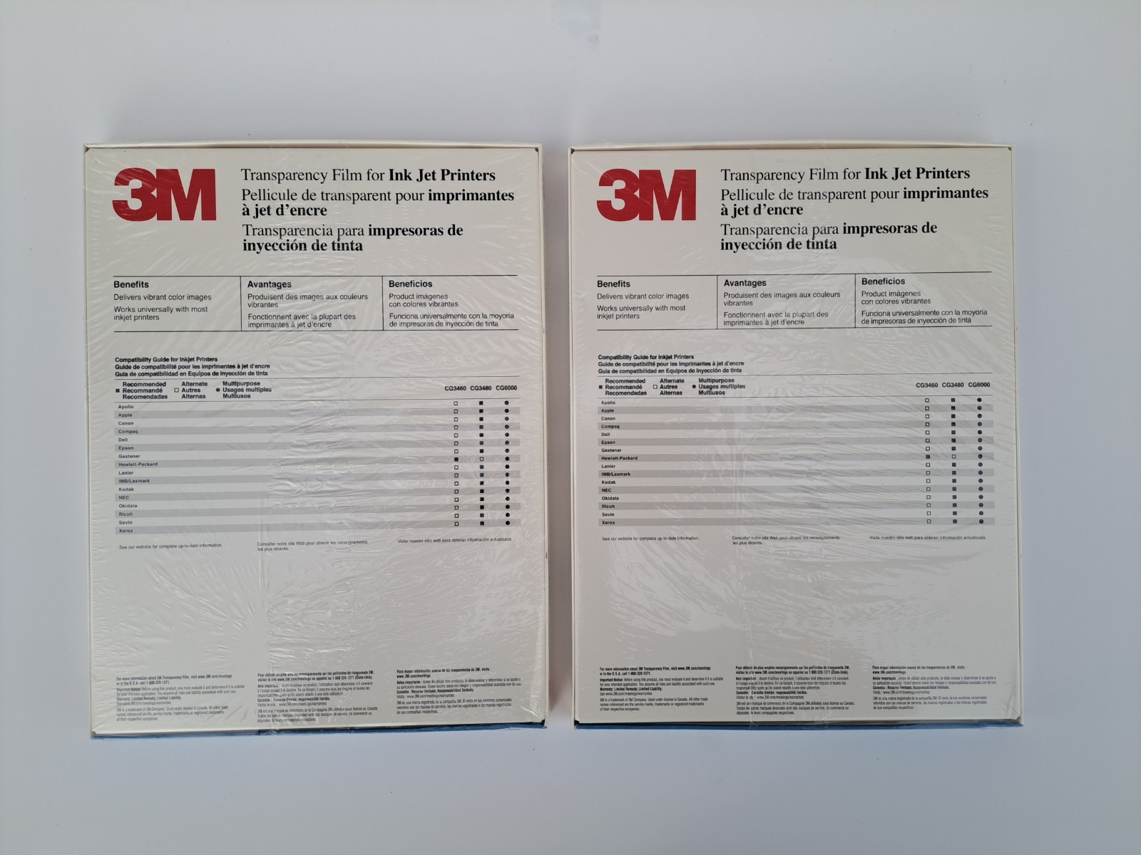 Lot Of 2 3M Transparency Film Ink Jet Printers 50 Sheets Pack CG3480 BIN97