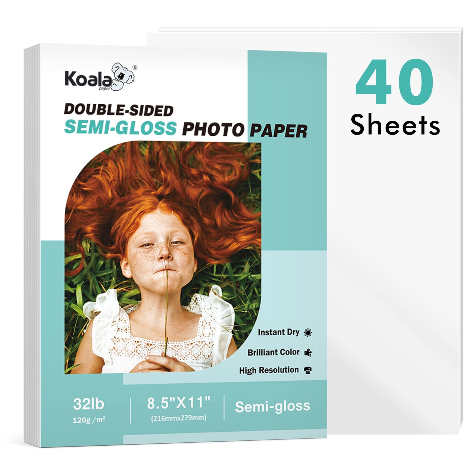 Koala Thin Double Sided SemiGloss Photo Paper 8.5×11 In 32lb 40 Sheets