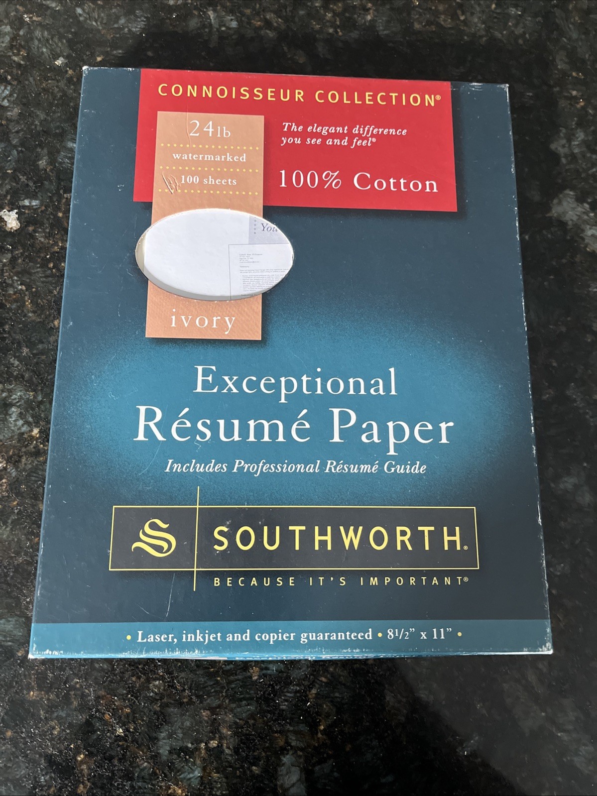 Southworth Connoisseur Collection Exceptional Resume Ivory Paper 100% cotton