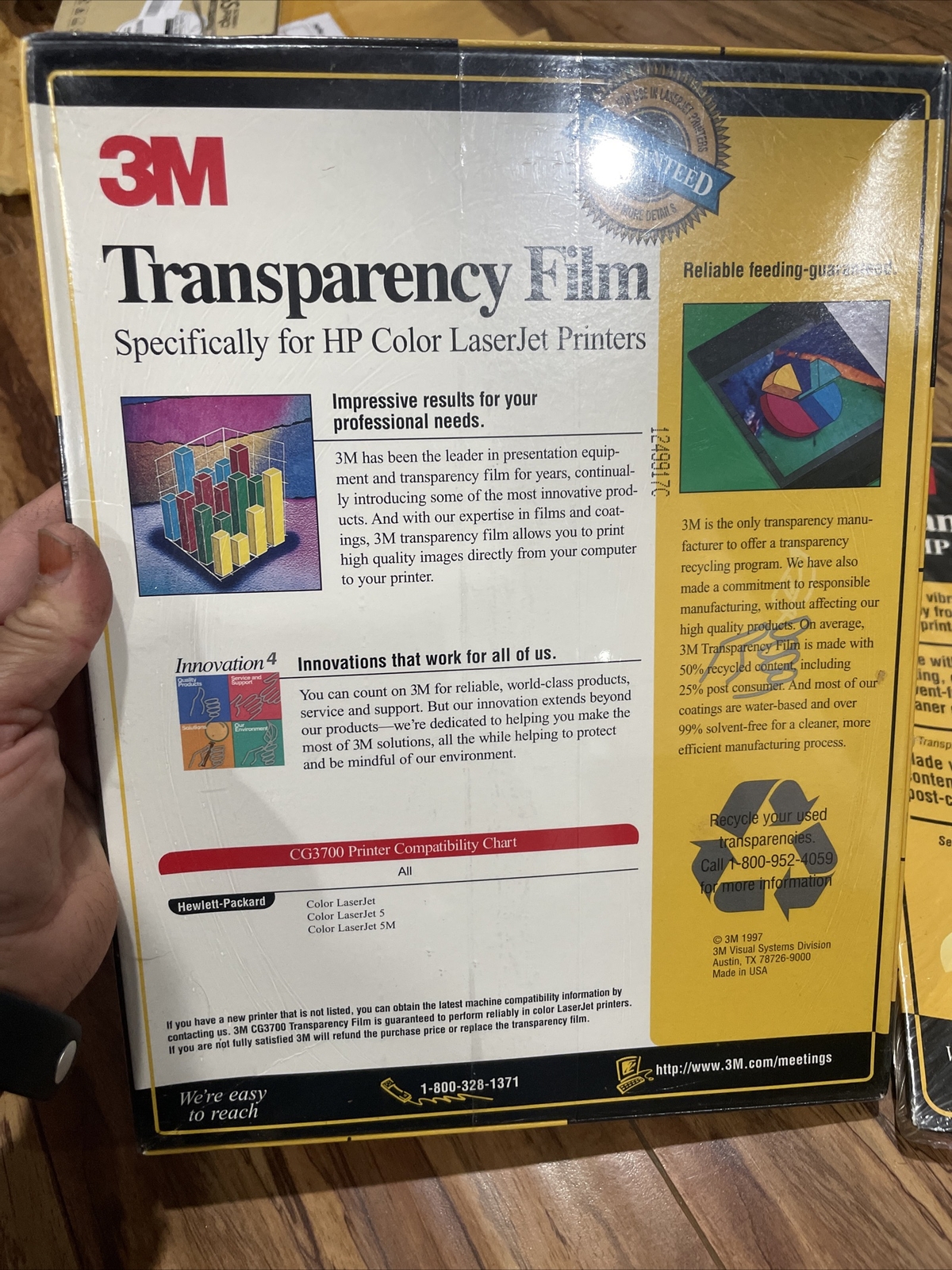 3M Transparency Film for HP Color LaserJet Printers CG3700 (50 Sheets) 2 Packs