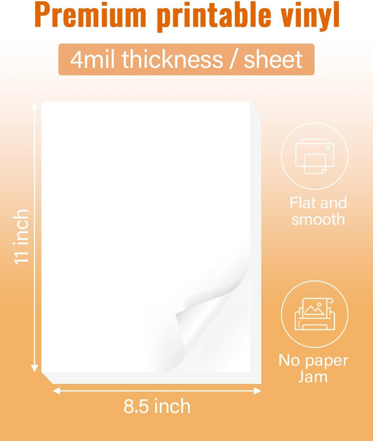 Premium Printable Vinyl for Inkjet Printer-50 Glossy Sticker Paper Waterproof…