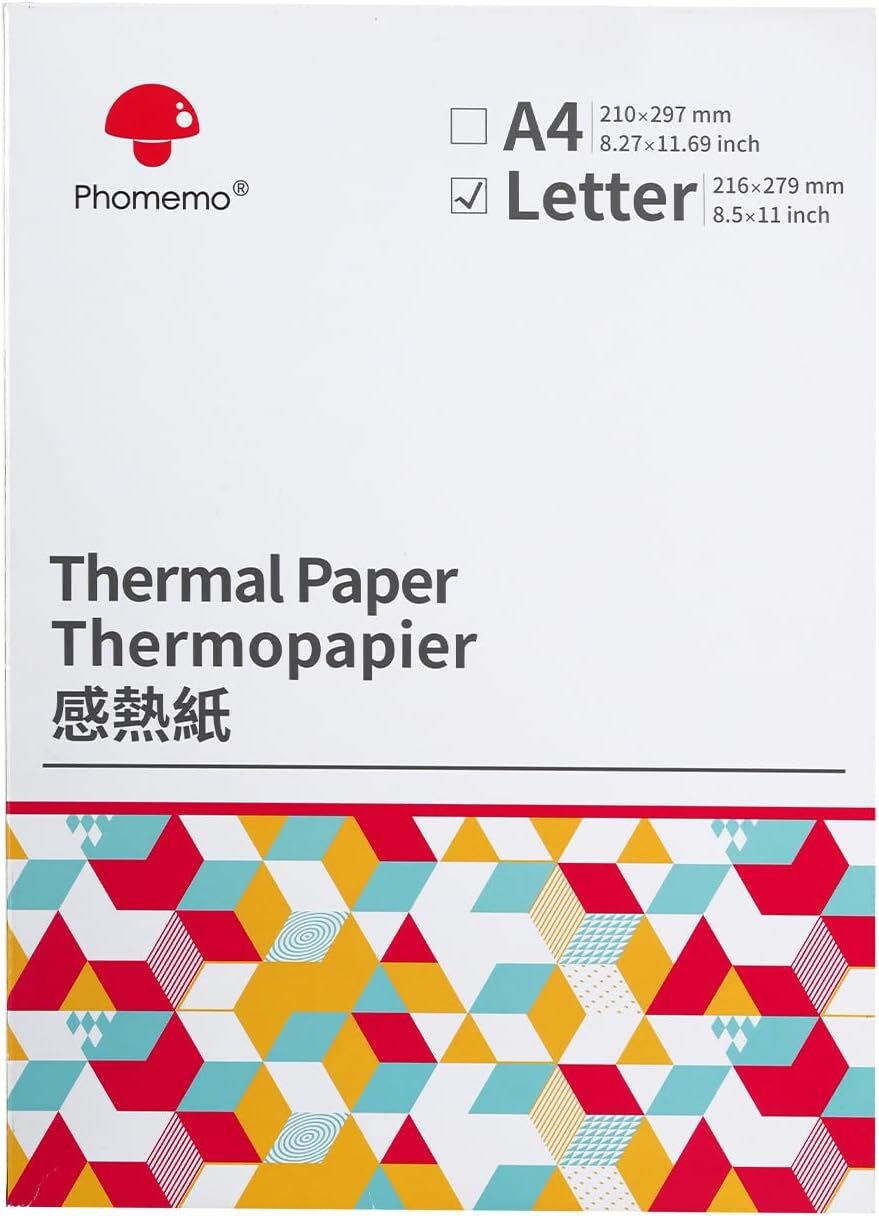 100x US Letter Thermal Paper For A4 Printer Brother PJ762/PJ763MFi M08F M832