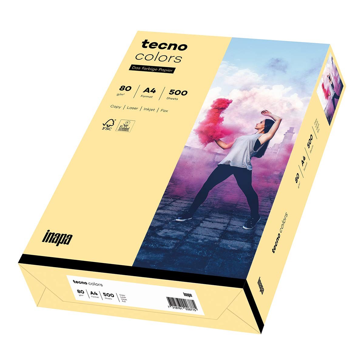 Coloured Printer Paper, Colourful Paper Tecno Colors 80gsm, A4, 500 Sheets, Ch…