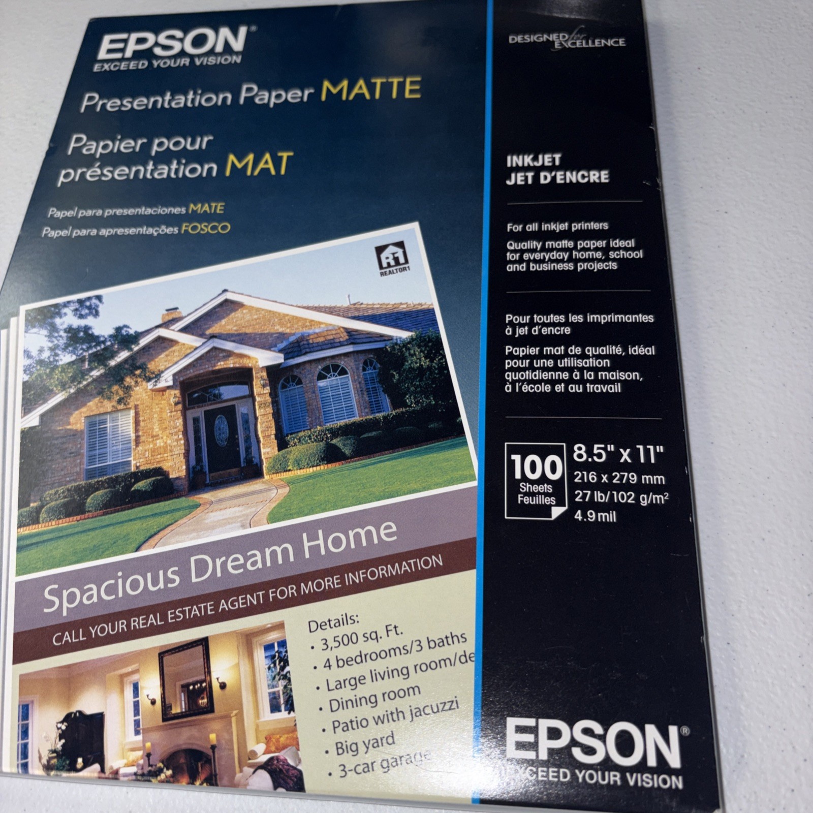 1 Pack EPSON Presentation Paper MATTE Inkjet – NEW & Unopened – 7 Available