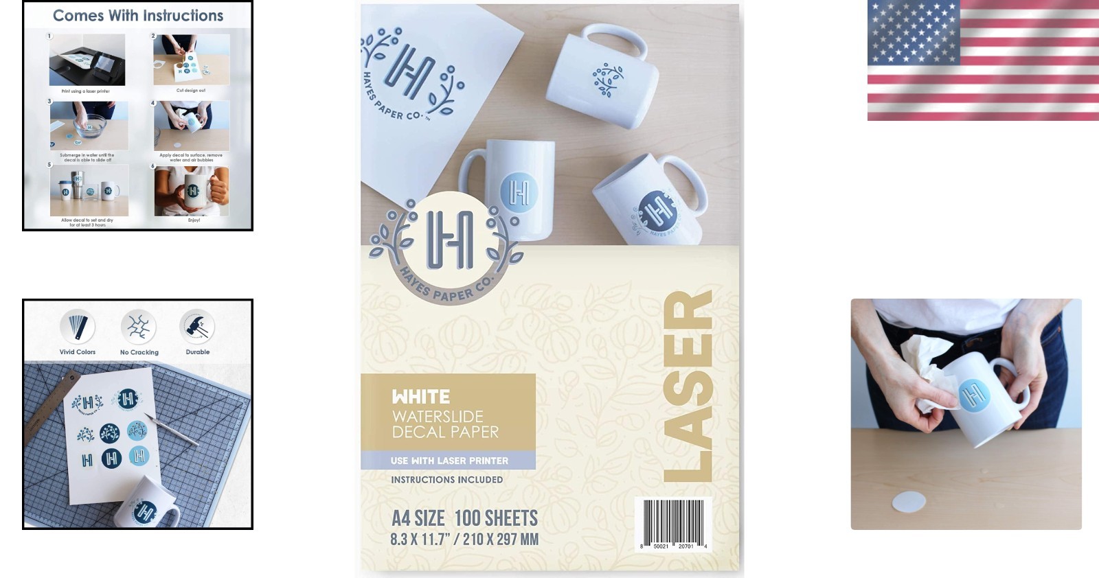 100 Sheets A4 Laser Decal Paper – Ideal for Ceramics, Glass, Metal, and More