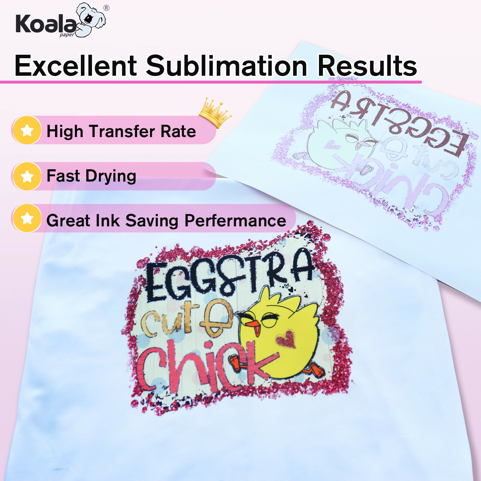 Koala Sublimation Paper 8.5×11 100 Sheet for Inkjet Printer Cotton Polyester Mug