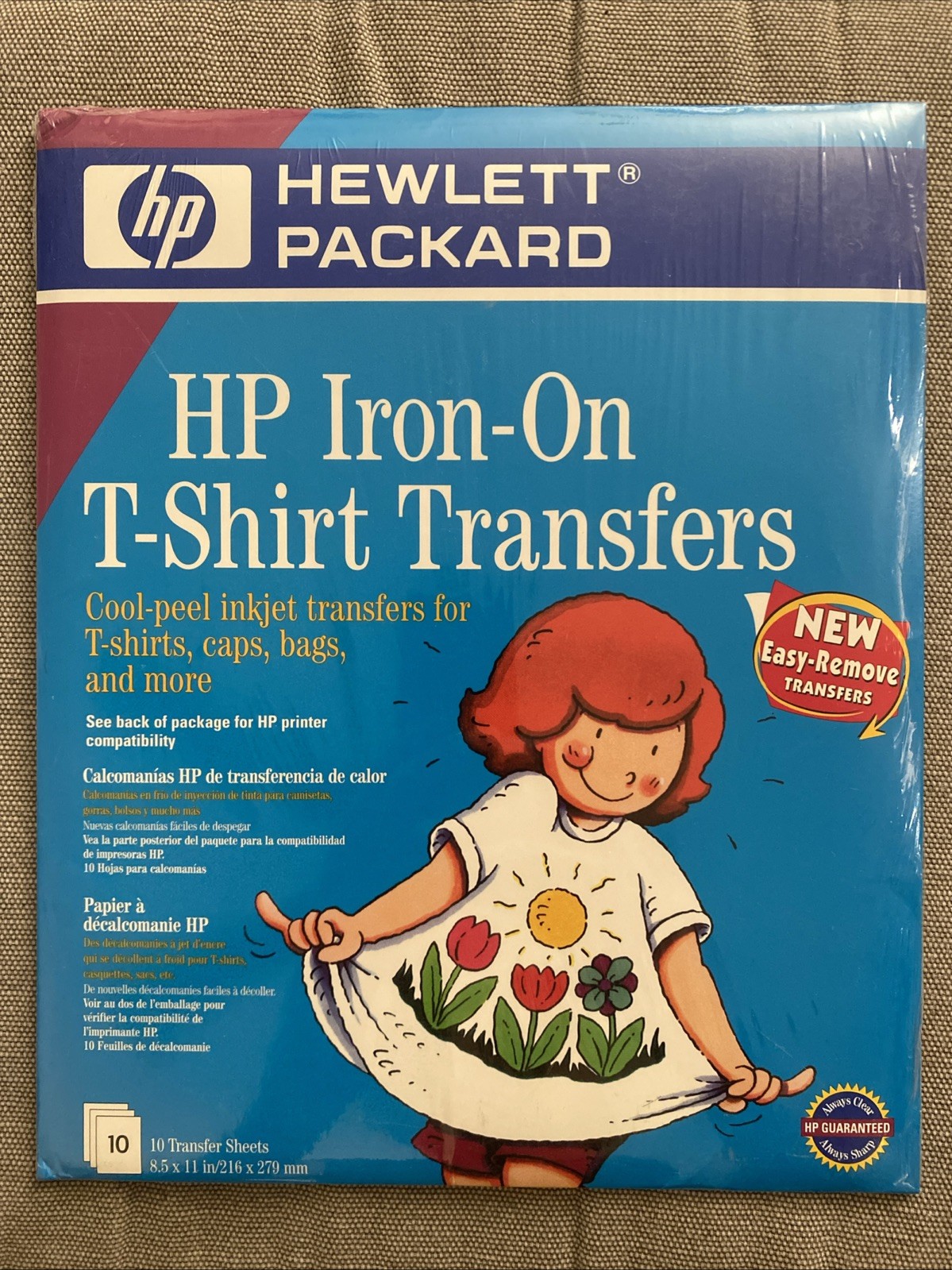 HP Hewlett Packard Inkjet T-Shirt Transfer Iron-On Sheets, Set of 10 (NEW)