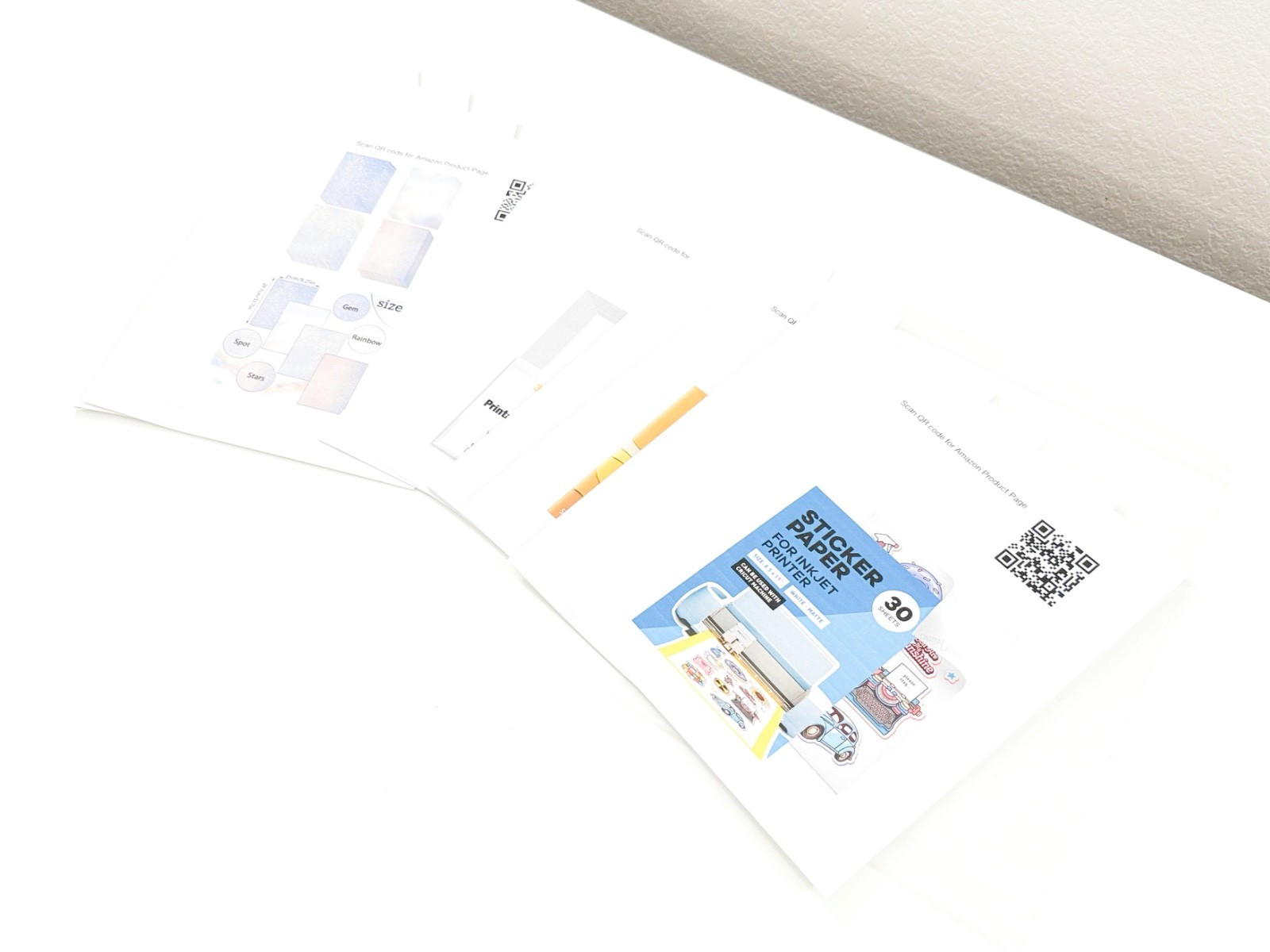 Sticker Printer Paper + Sparkling Cold Lamination Sampler Set 21 Sheets