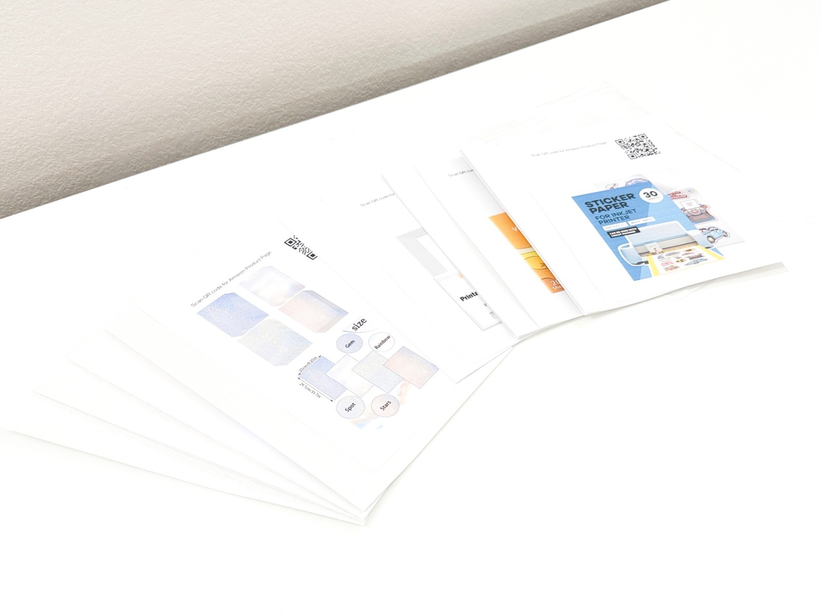 Sticker Printer Paper + Sparkling Cold Lamination Sampler Set 21 Sheets