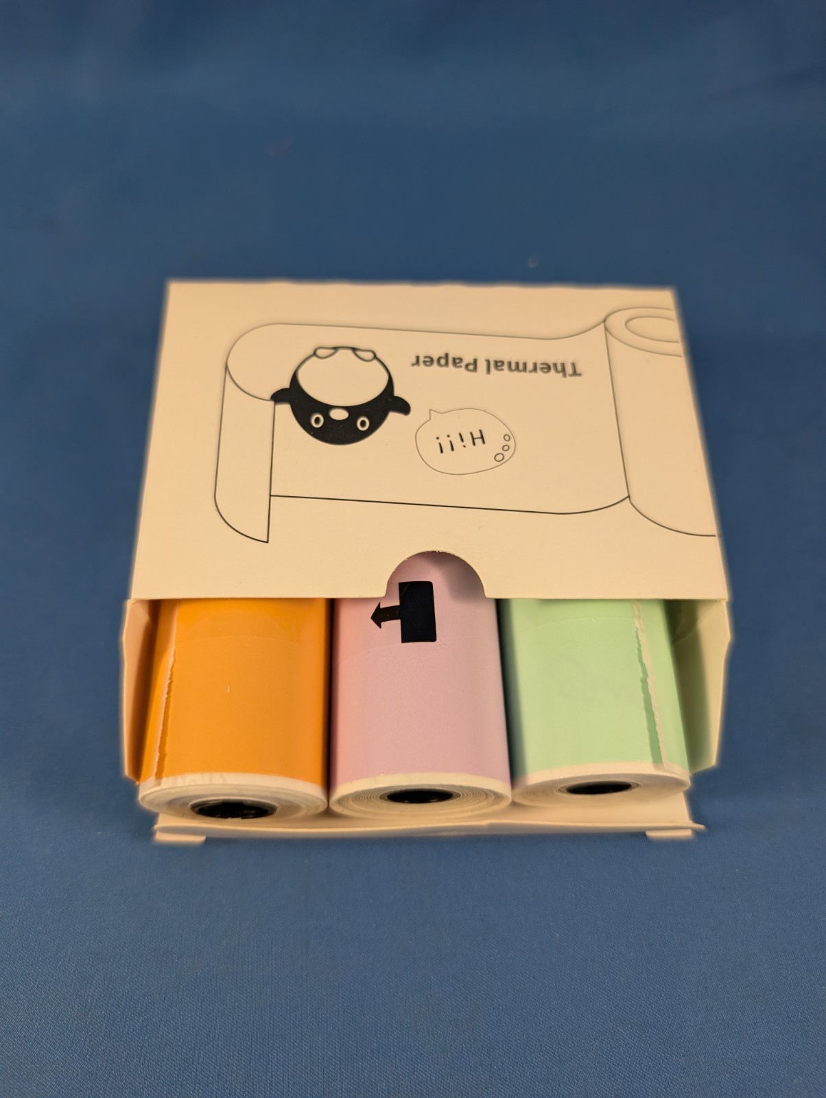 Thermal Paper Set Q12-RMSMLL, 50mm x 3.5m, 3 Rolls, Green Purple Orange