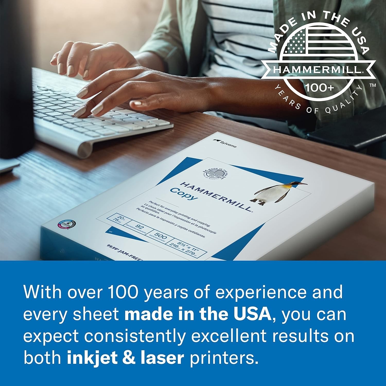 High-Quality Great White Printer Paper, 500 Sheets, 30% Recycled, 92 Bright