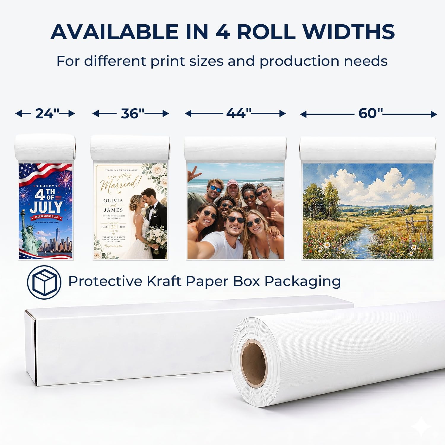 Premium Canvas Roll for Wide Format Printers, Quick Dry Water Resistant for F…
