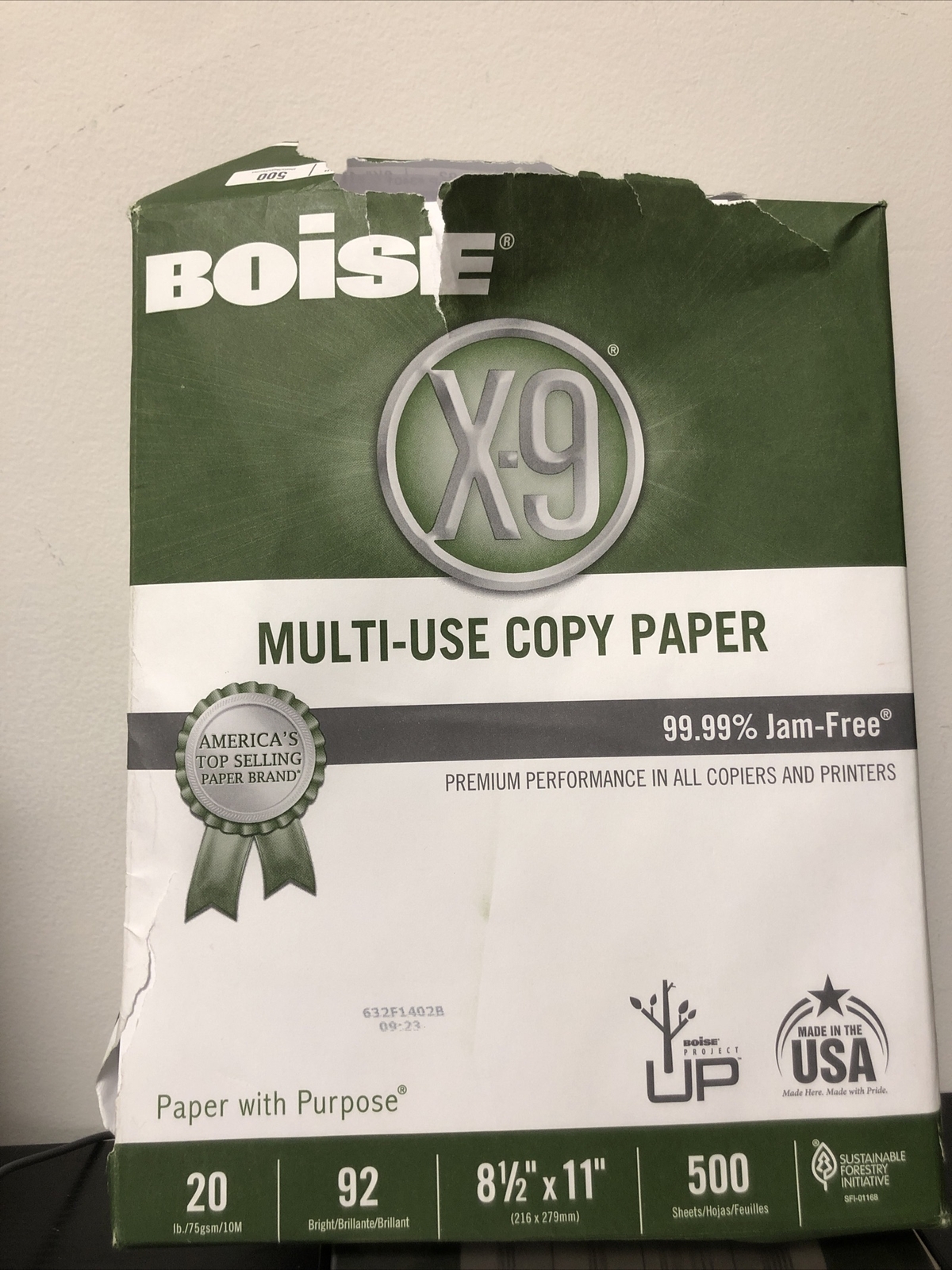 Boise X-9 MultiUse Copy Paper Case Letter Size, 6000 Sheets, 12 REAMS 20lbs