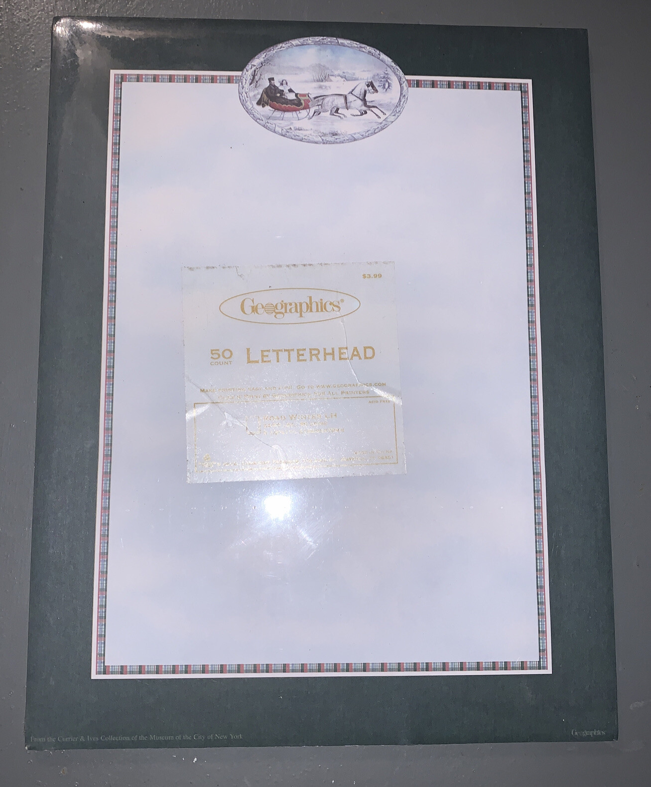 Geographics 50 Count Letterhead Road Winter Currier and Ives