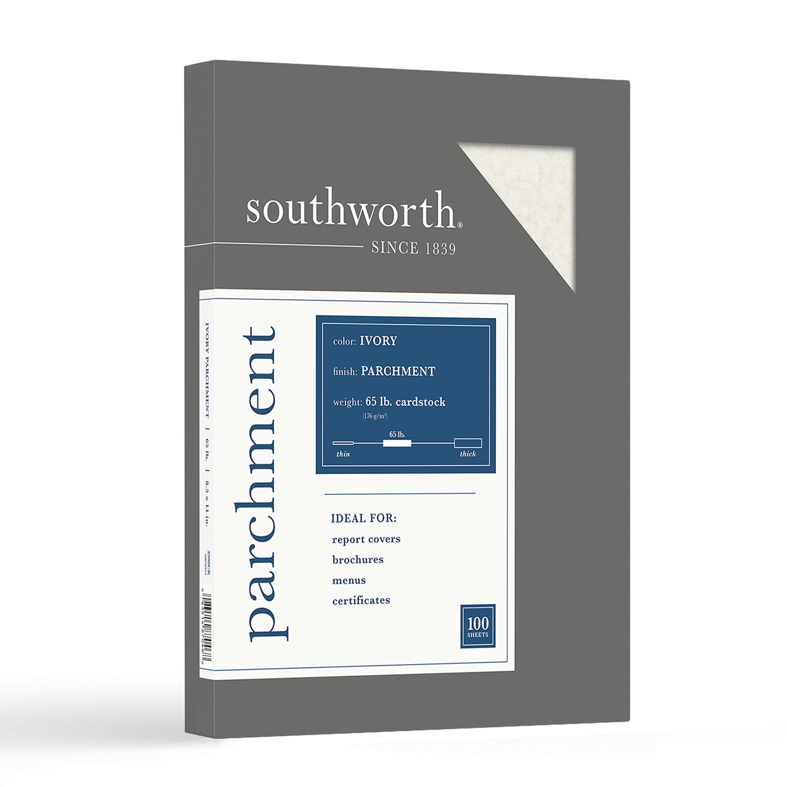 Southworth Company, Agawam, MA Z980CK Fine Parchment Paper,65lb,100 SH/BX,Aci…