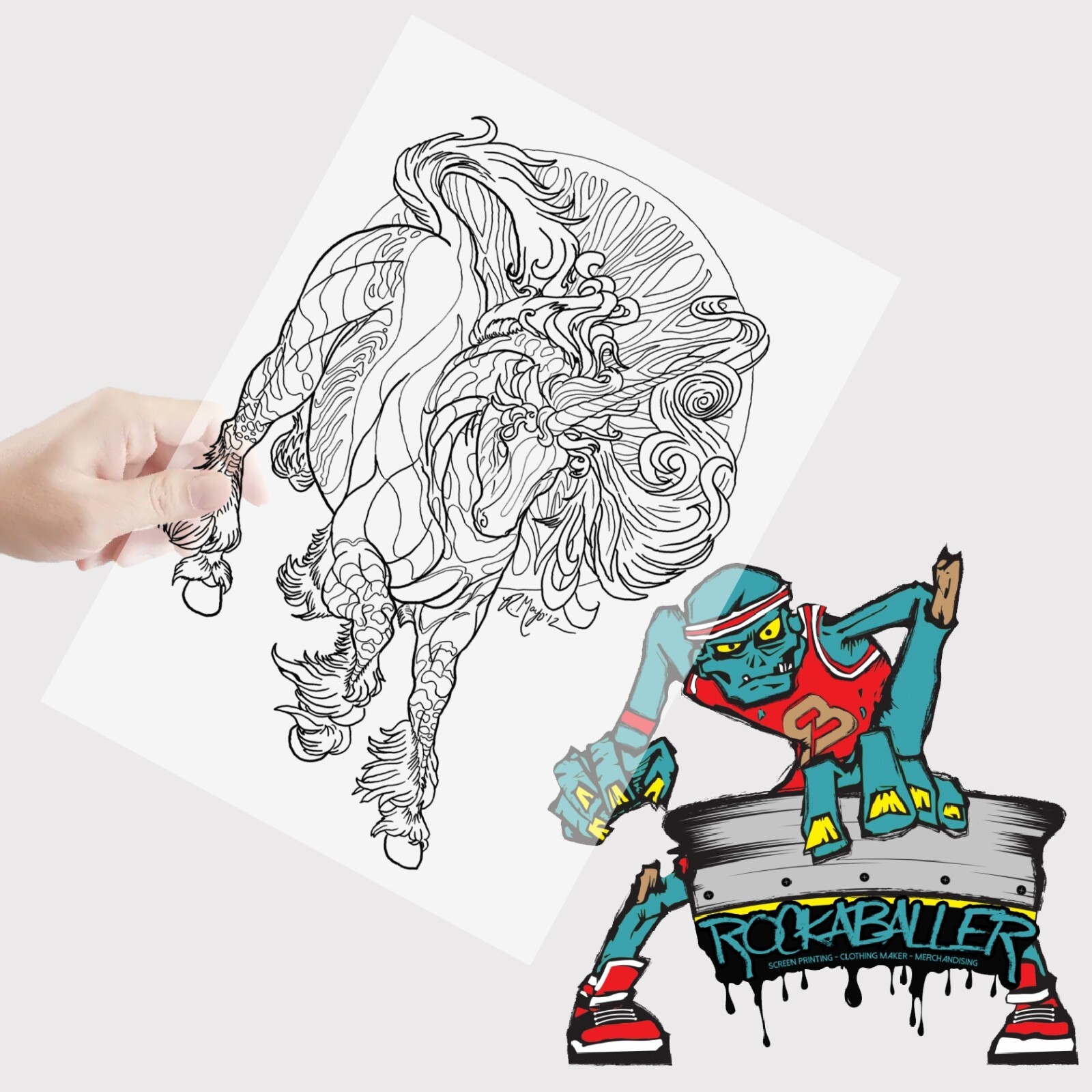 13×19，100 sheets，Waterproof Inkjet Instant-Dry Screen Printing Transparency Film