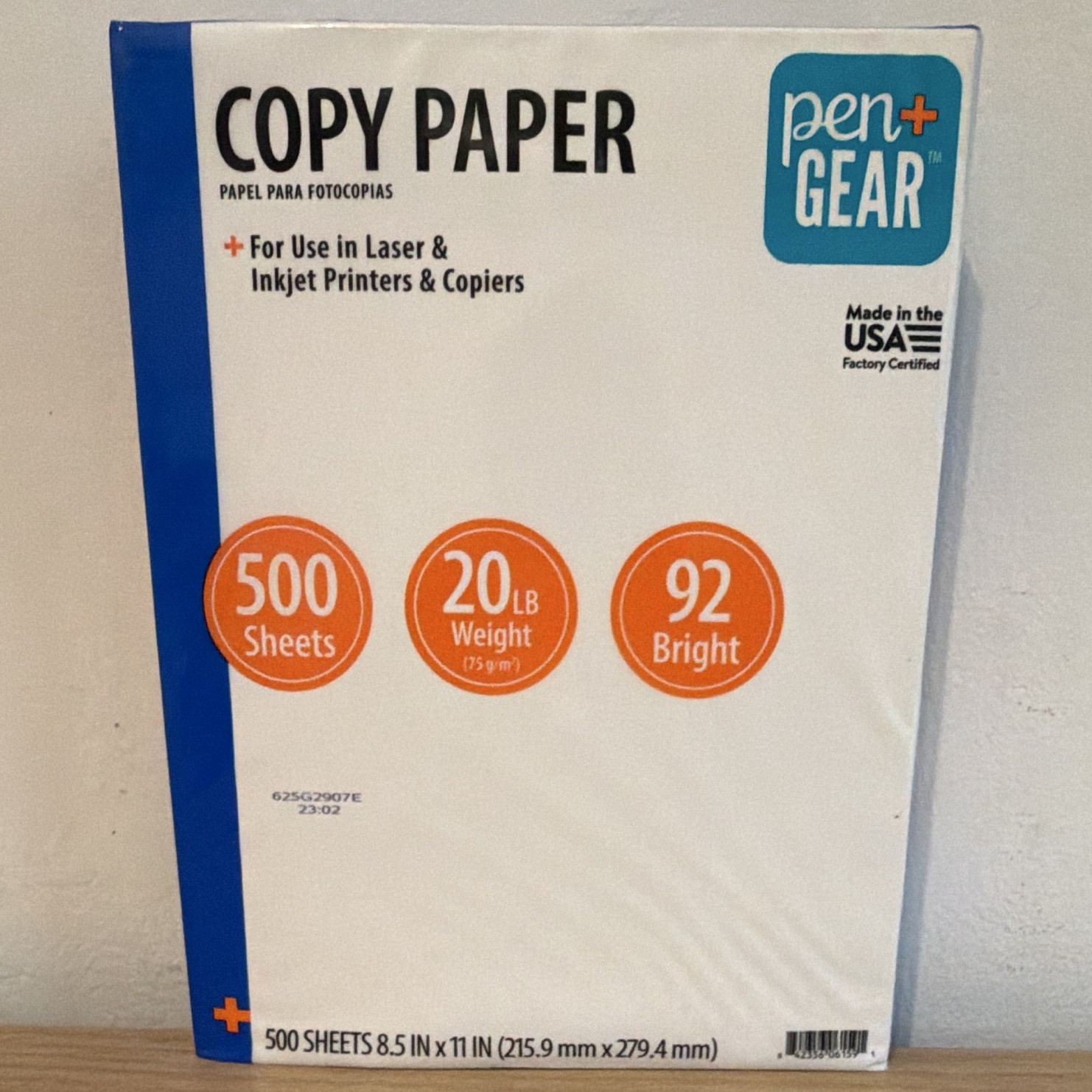 Pen+Gear Copy Paper Letter 8.5×11 White 20 lb 92 Bright 500 Sheets Inkjet/Laser
