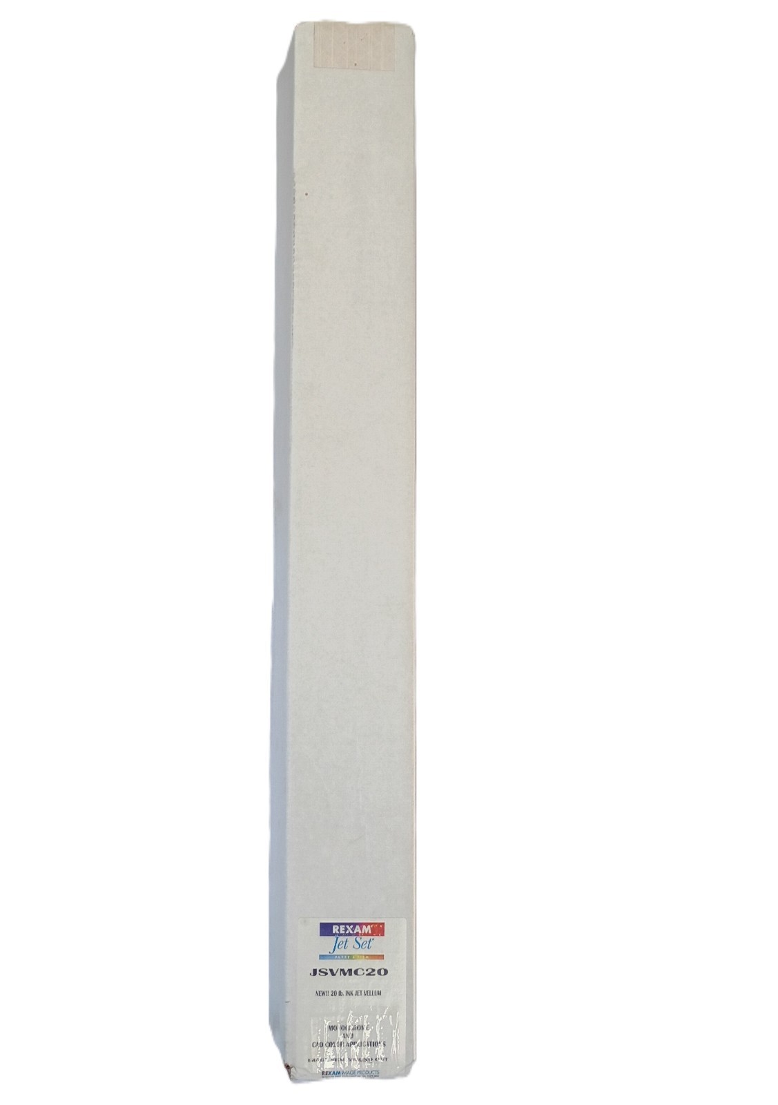 Rexam 36″ x 150′ Jet Set JSVMC20 Wide Format 20 Inkjet Vellum Paper Roll White