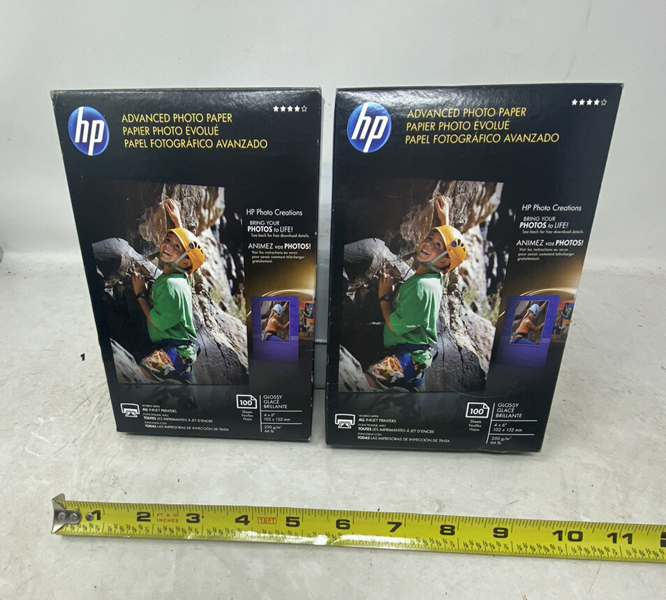 New HP Advanced Photo Glossy Q6638A Paper 2 Pack 100 Sheets 4″x6″ InkJet Printer