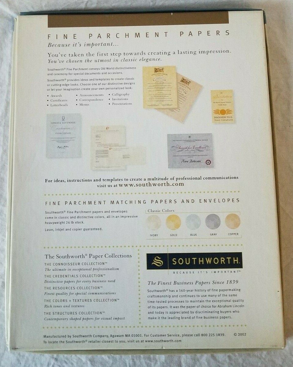 Southworth Fine Parchment Paper Ivory 24lb 76 Sheets
