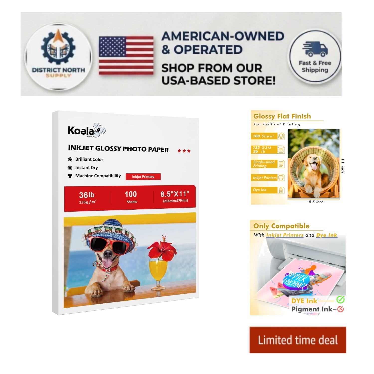 Lucid Prints: Koala 8.5×11 Glossy Inkjet Paper, 100 Sheets for Crisp Graphics