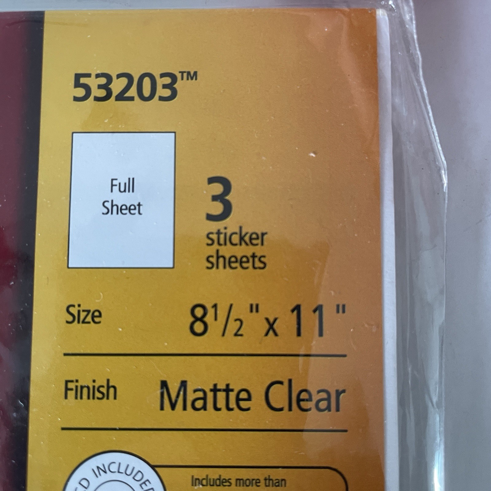 Repositionable Sticker Project Paper 8-1/2″ x 11″ Inkjet Printer 3 Clear NEW