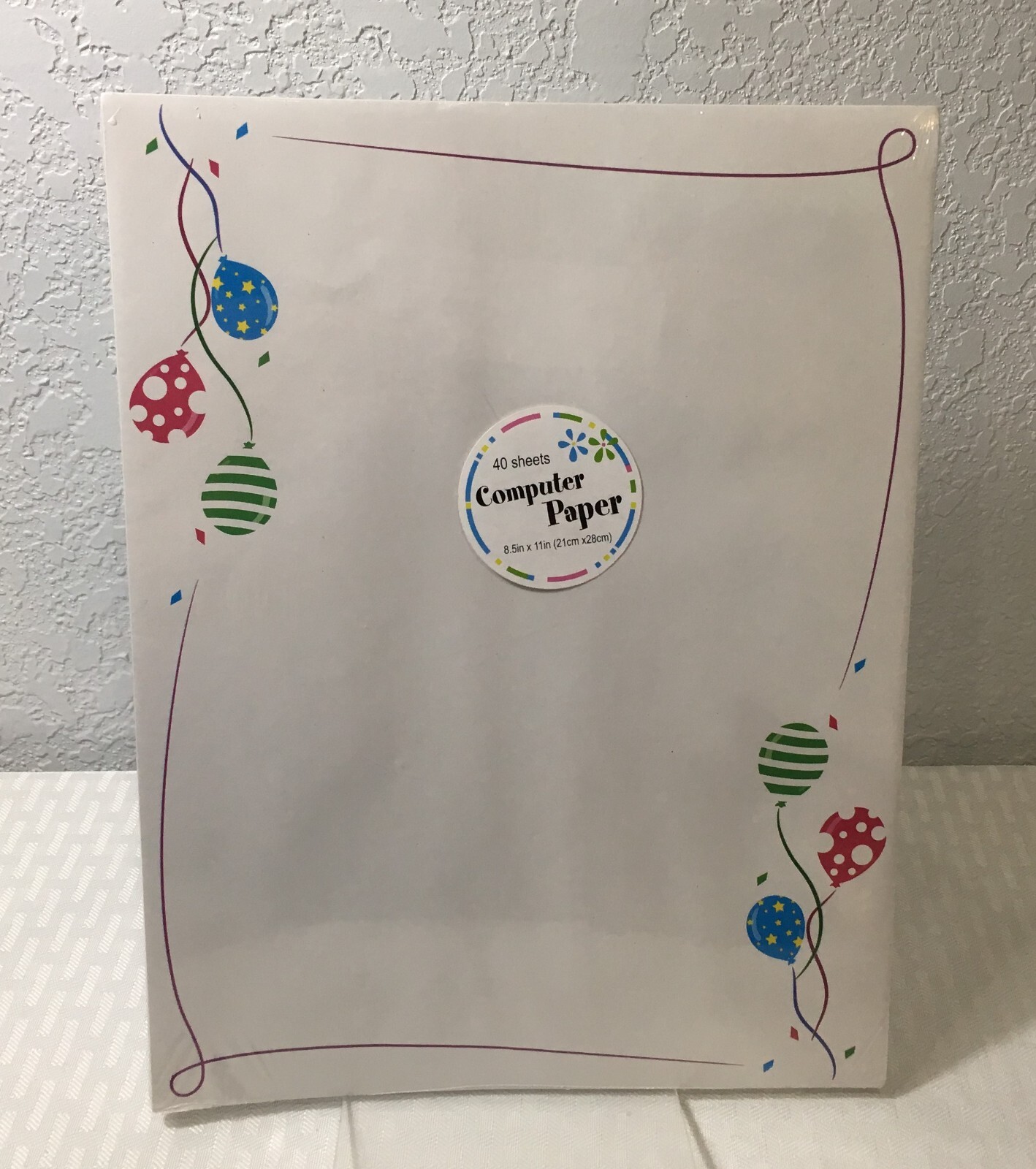 COMPUTER PAPER / BALLOON THEME / 40 SHEETS / GREENBRIER / NEW
