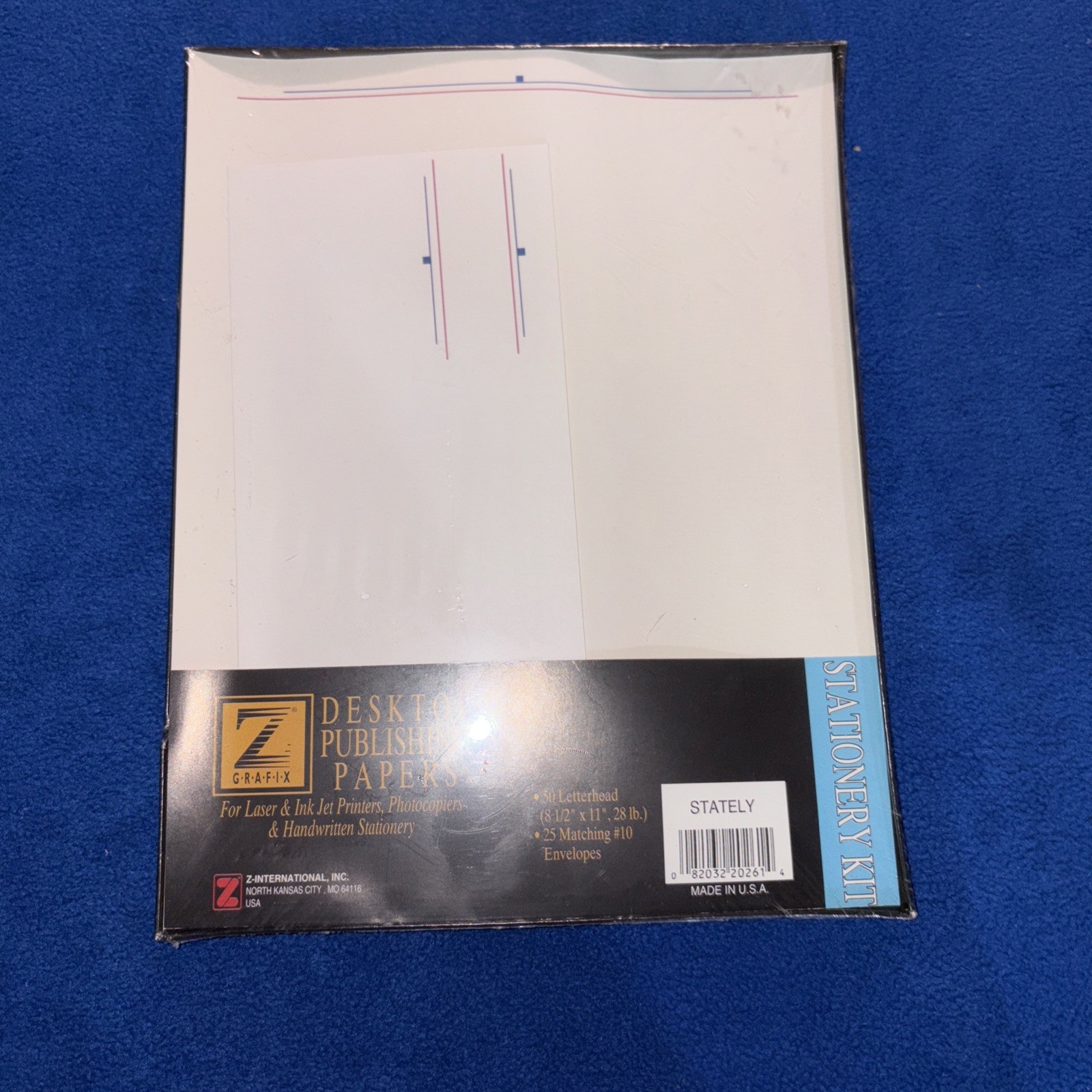 Letterhead Z Grafix Desktop Publishing Papers STATELY 50 Letterhead 25 Envelopes