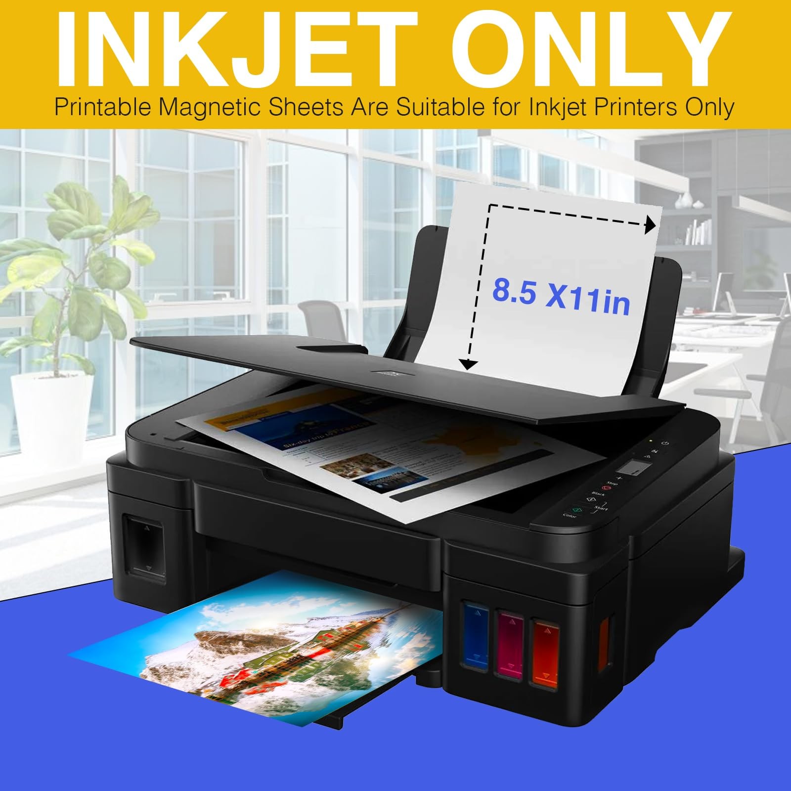 Printable Magnetic Non-Adhesive, 8.5″ x 11″ 12 Mil for Inkjet Printer & DIY C…