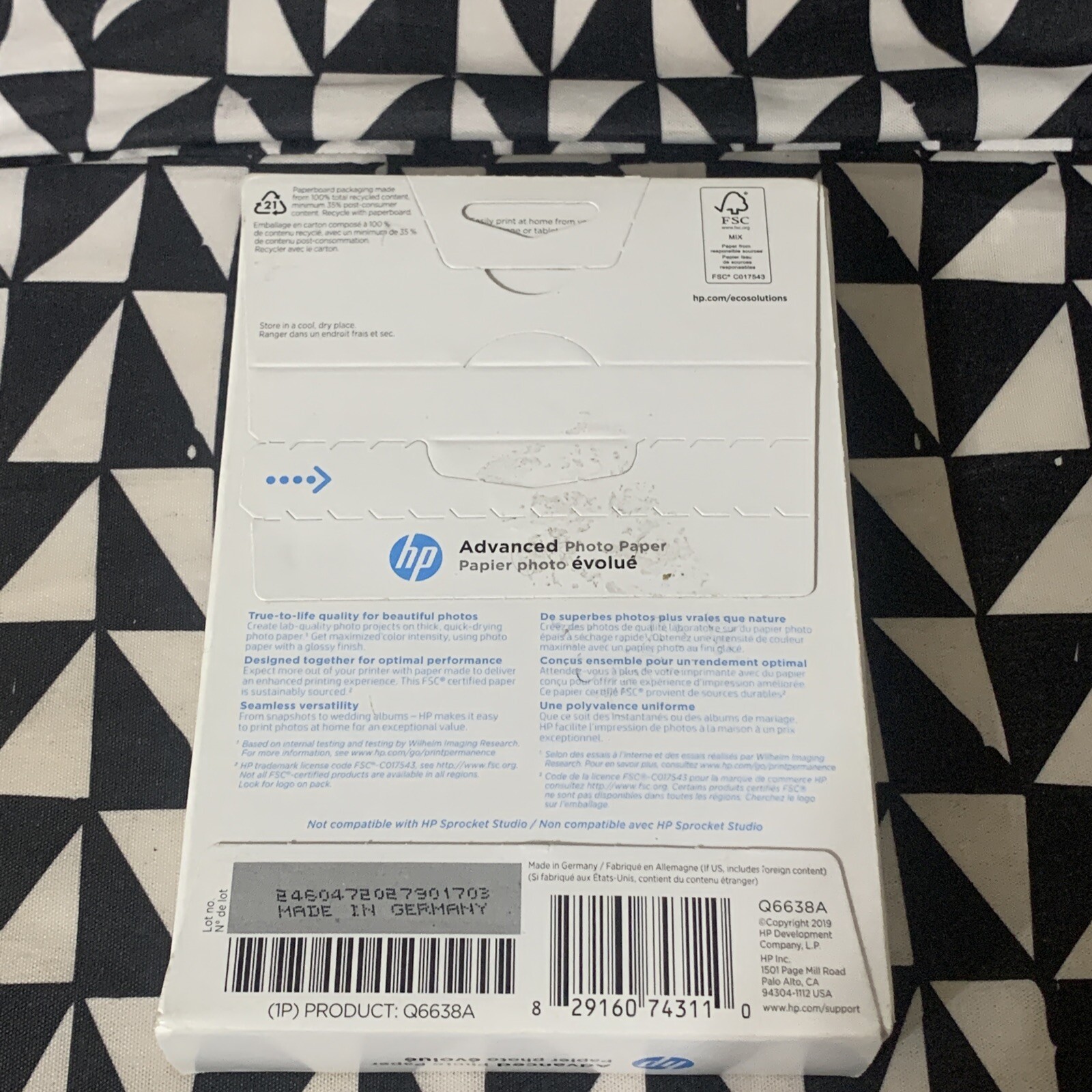 Hewlett Packard Q6638A 4 x 6 inch Glossy Printer Paper – 100 Sheets