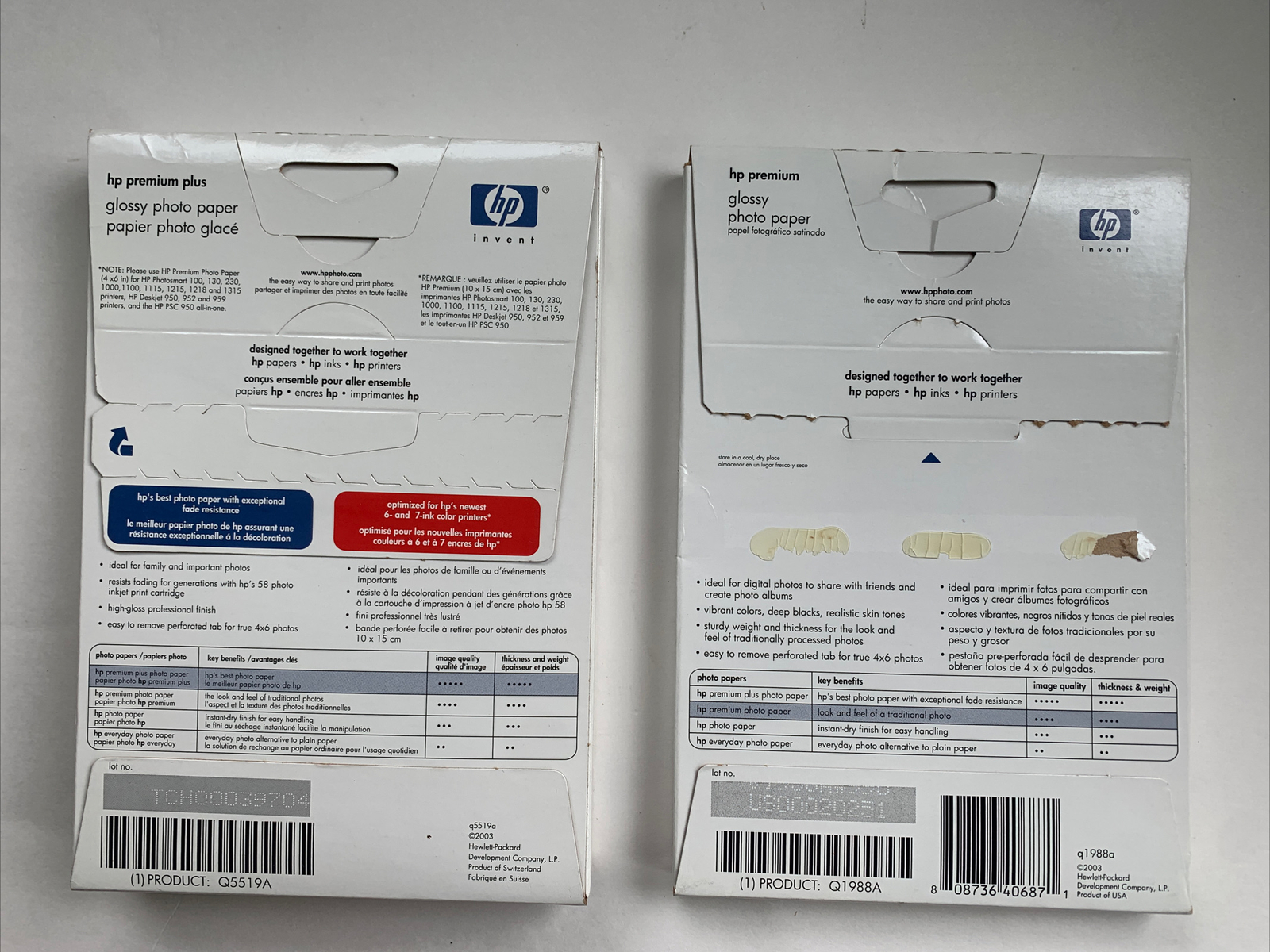 HP Inkjet Premium Plus Glossy Photo Paper 4x6in- 11.5 mil and 9 mil, 65 sheets