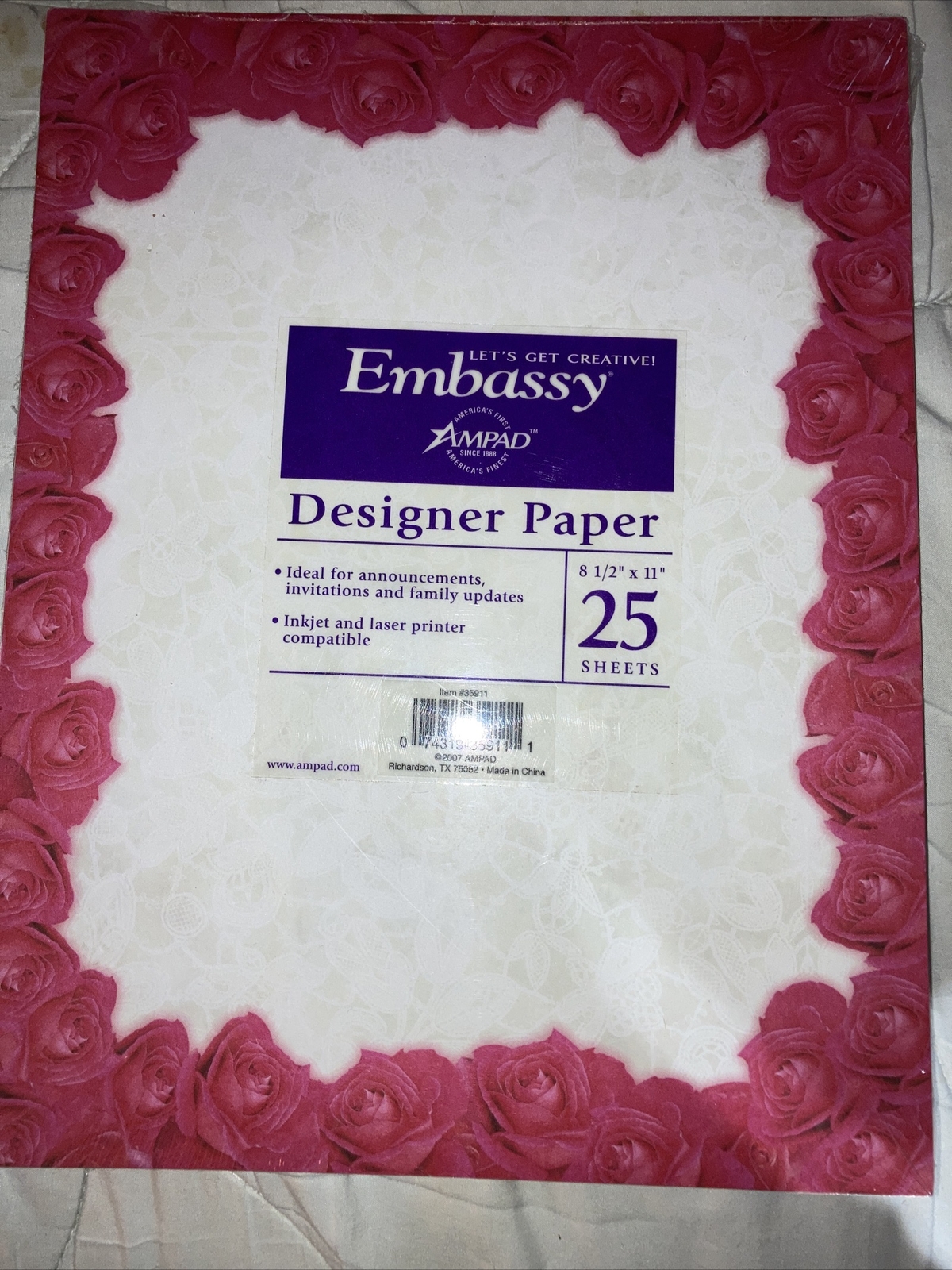 FOUR SETS OF DESIGNER COMPUTER PRINTING PAPER LASER/INKJET 115 Sheets Total