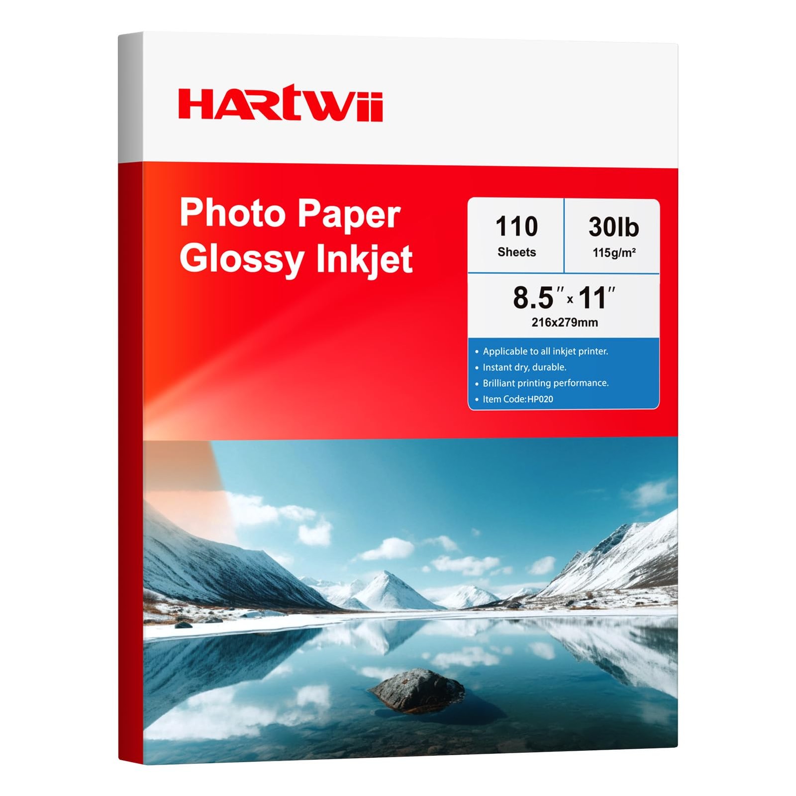 Thin Glossy Inkjet Paper 8.5×11 Inches, 110 Sheets brochure paper, 115gsm Pho…