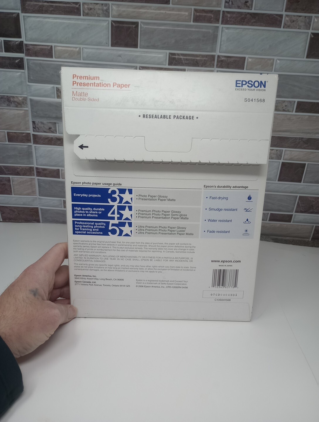 Epson Premium Presentation Paper MATTE 8.5×11″ Double-Sided 50 Sheets