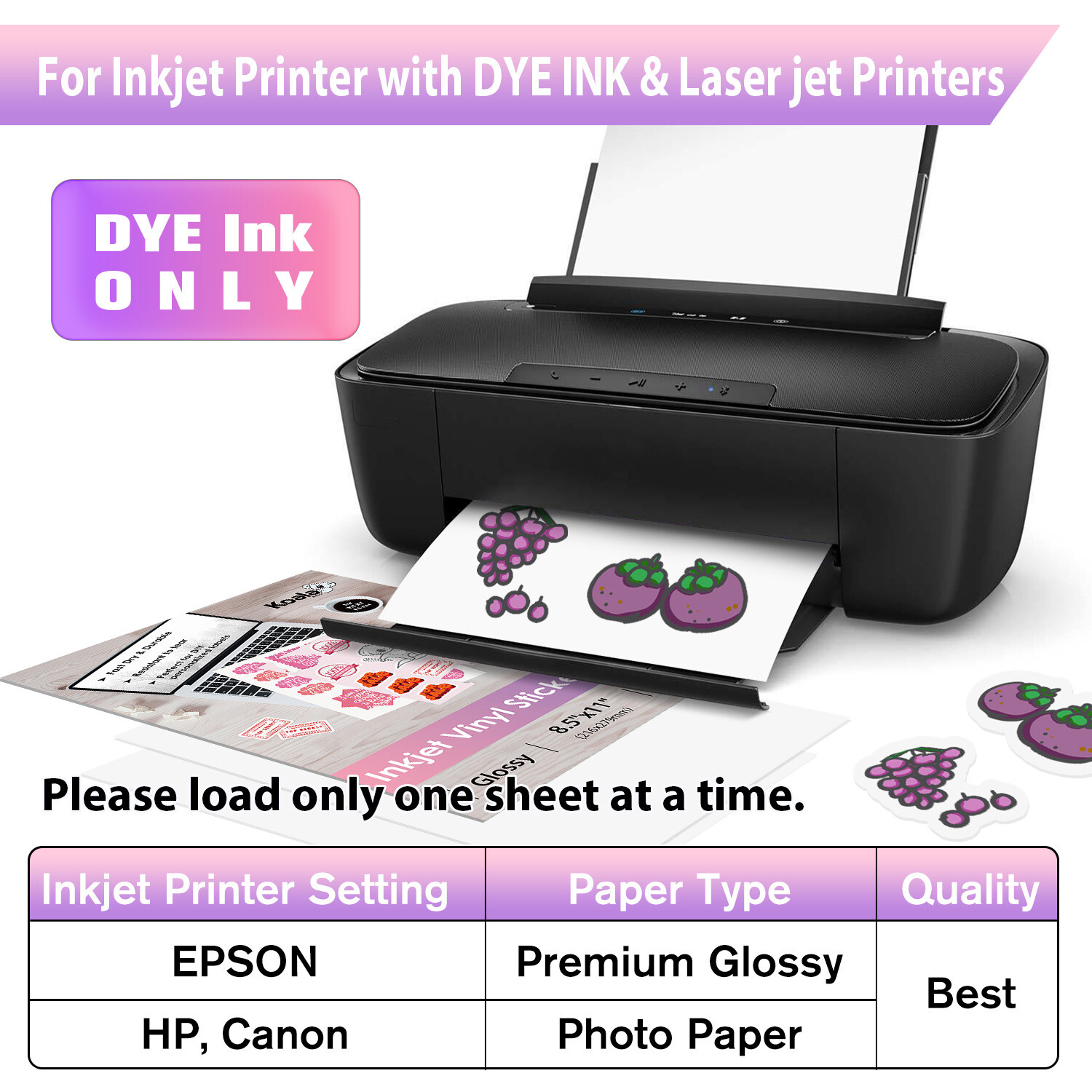 200 Bulk Koala Printable Vinyl Sticker Paper Glossy Waterproof for Inkjet Cutter