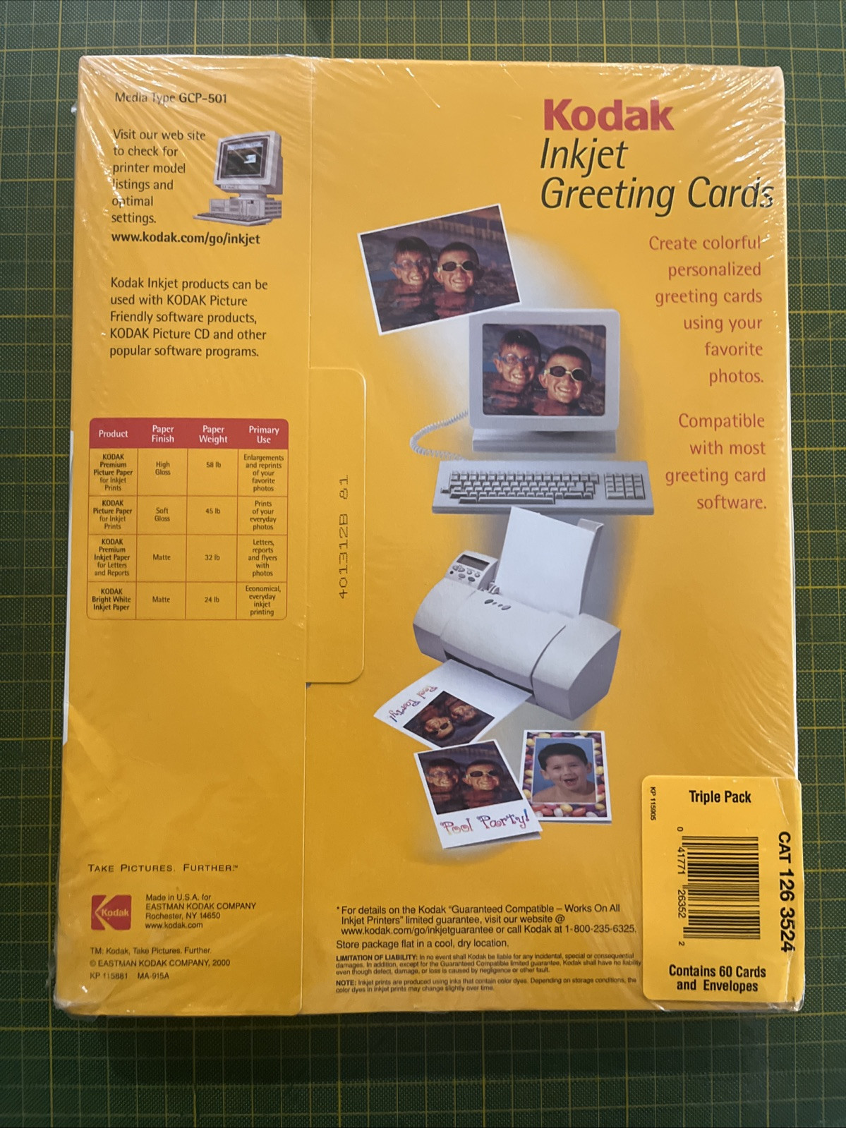 Kodak 1263524 InkJet Matte Greeting Cards 60 Cards/Envelopes (NIB)