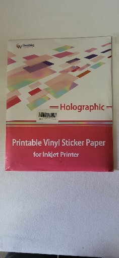 Gwybkq Holograpic Printable Vinyl Sticker Paper for Inkjet Printer 25 Sheets