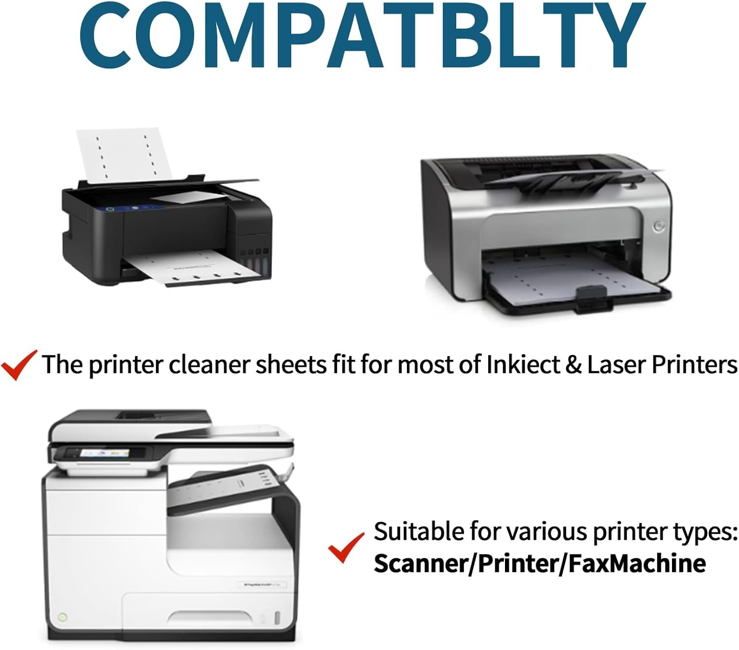 Printer Cleaning Sheets 15-Pack-【Removes Ink, Dust, Dirt & Debris】8.5 x 11 In…