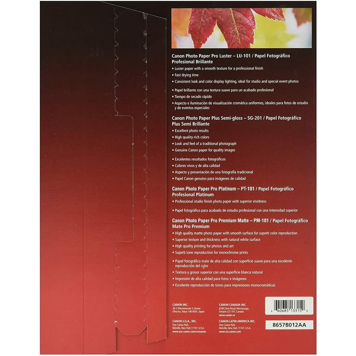 Canon Canon Pro Paper Samples Pack 8657B012