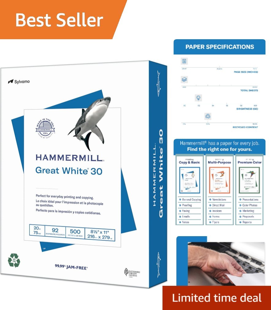 Versatile 8.5 x 11 Recycled Copy Paper – 500 Sheets with Guaranteed Performance