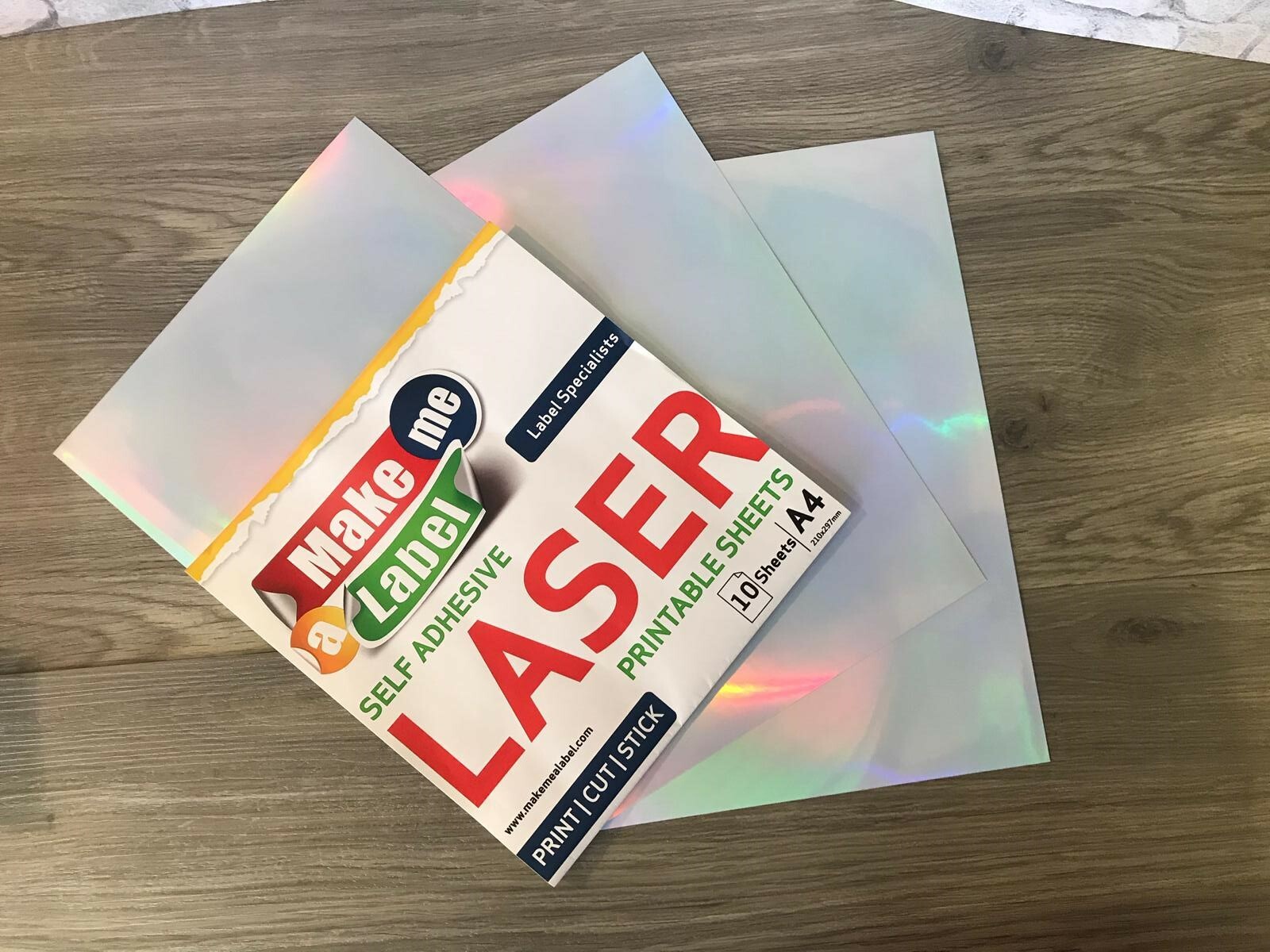 10 A4 Premium HOLOGRAPHIC Self Adhesive LASER Printable PP Film Sticker Sheets