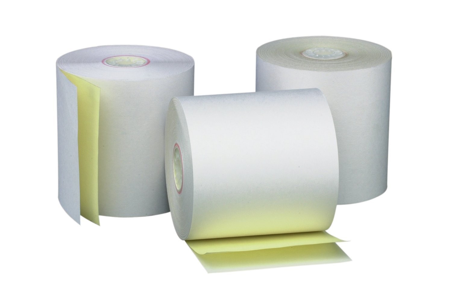AM-Ink Two Ply Carbonless POS Receipt Paper Rolls 3″ x 90′ 2-Ply White