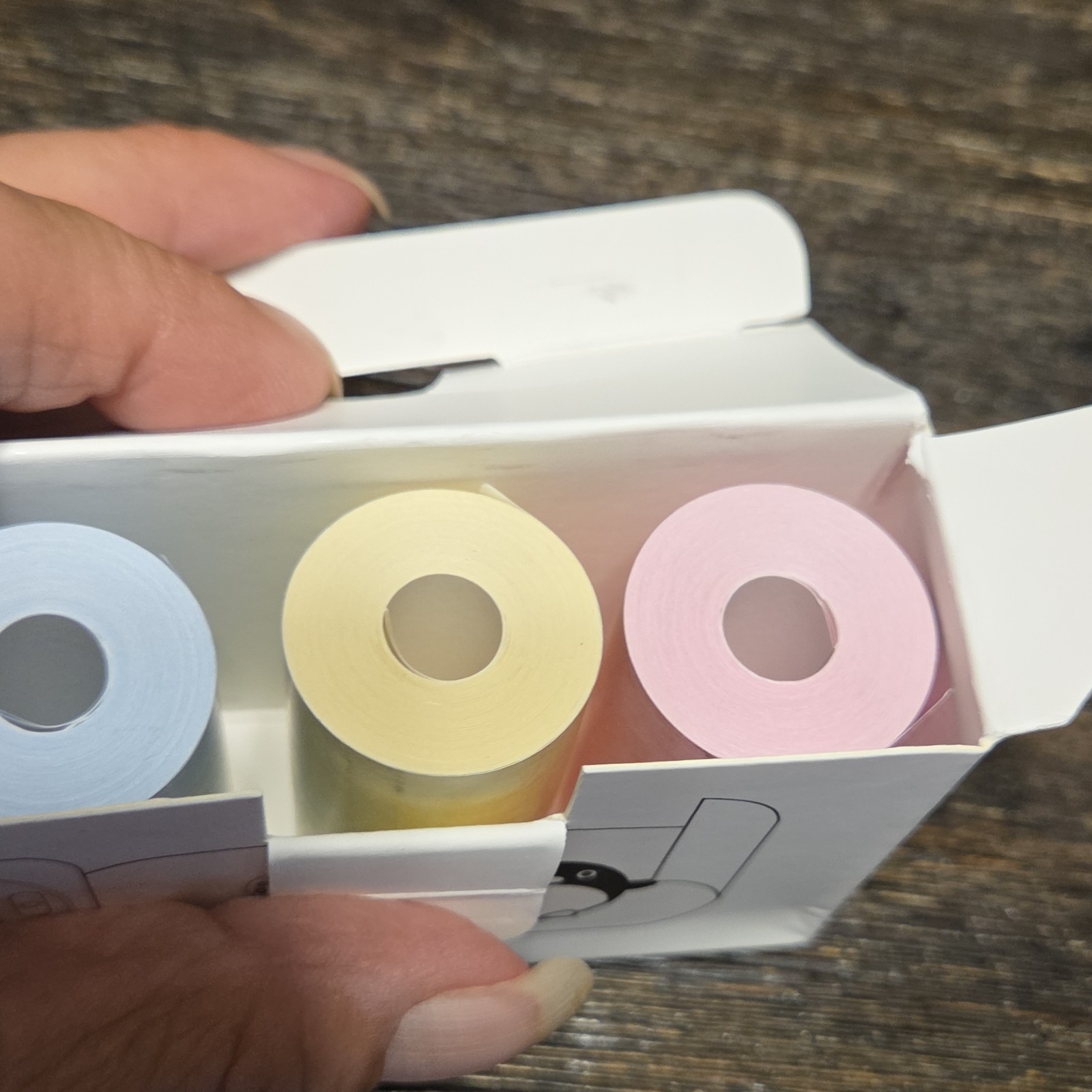 Thermal Paper Set Q12-RMS-M09 53mm x 6.5m Yellow Pink Blue 3 Rolls