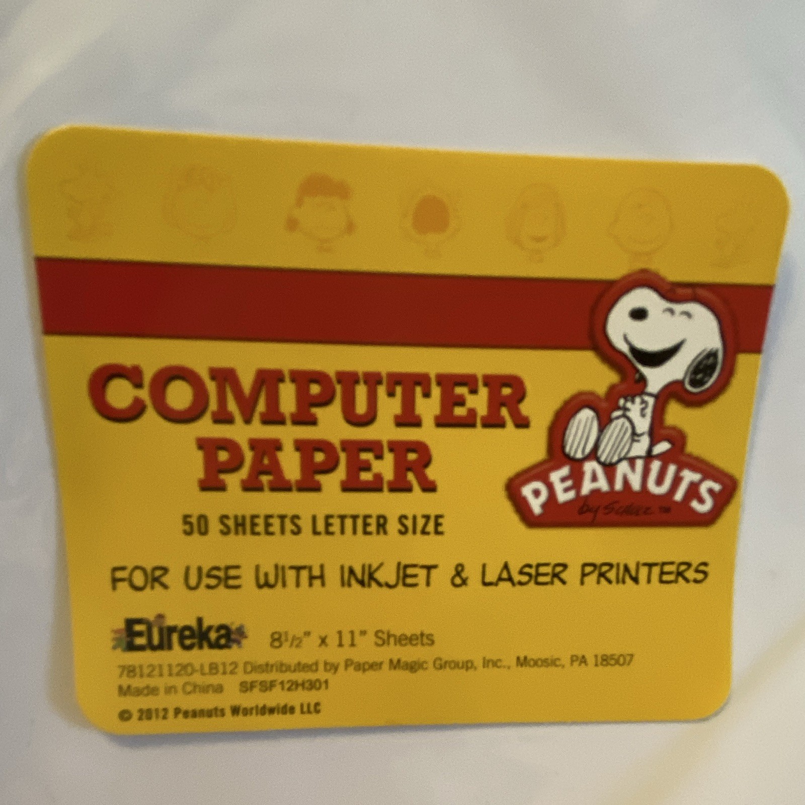 Eureka Peanuts Computer Paper 50 Sheets 8.5 x 11 Matte White Inkjet/Laser