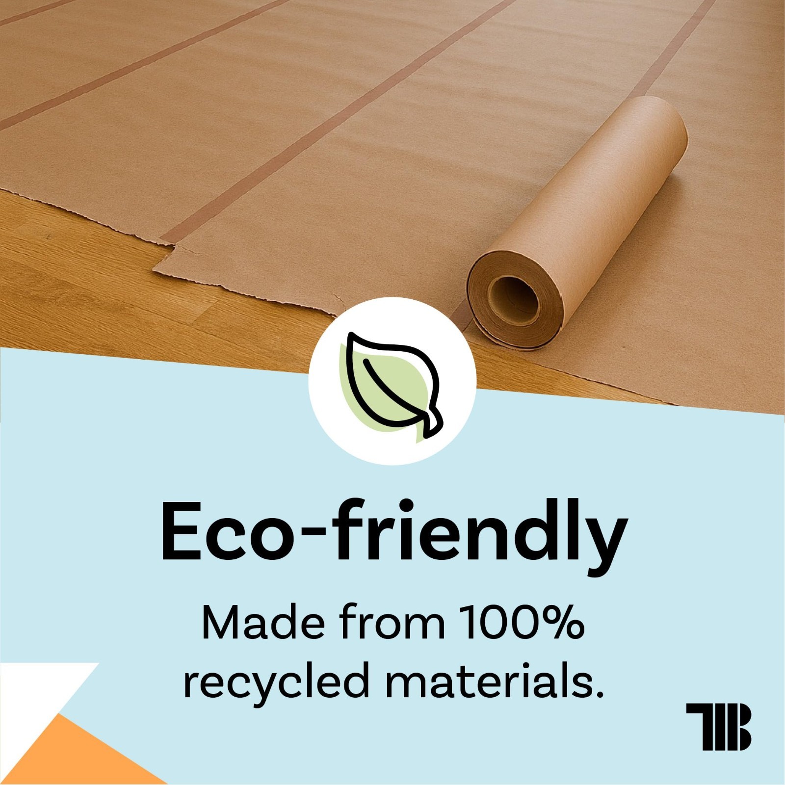 Floor Protection Paper Roll 36″x166′ – Thick Brown Rosin Masking, 100% Recycled,