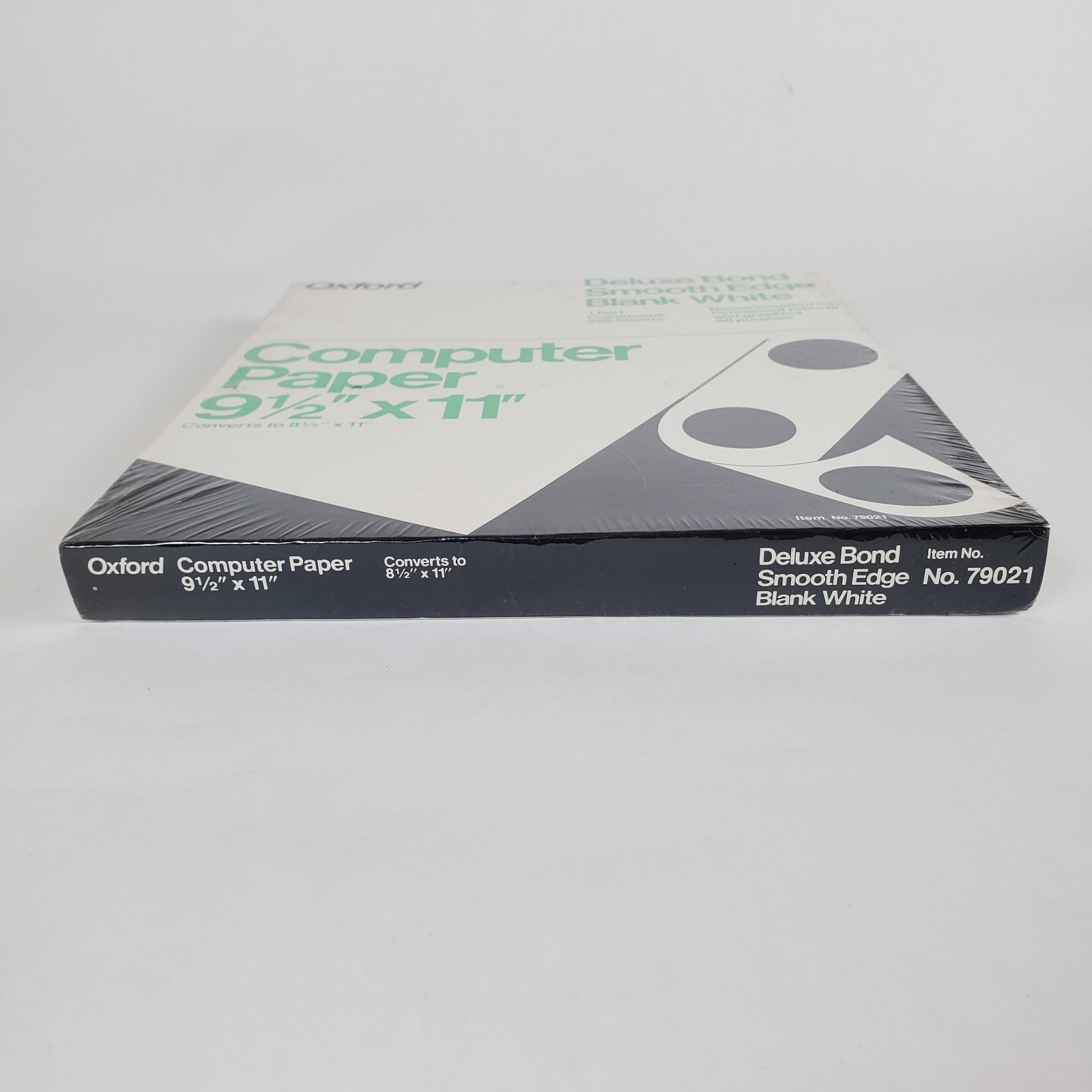 Oxford Computer Paper White VTG 80s 1984 NEW – 9.5″ x 11″ 250 Sheets Continuous