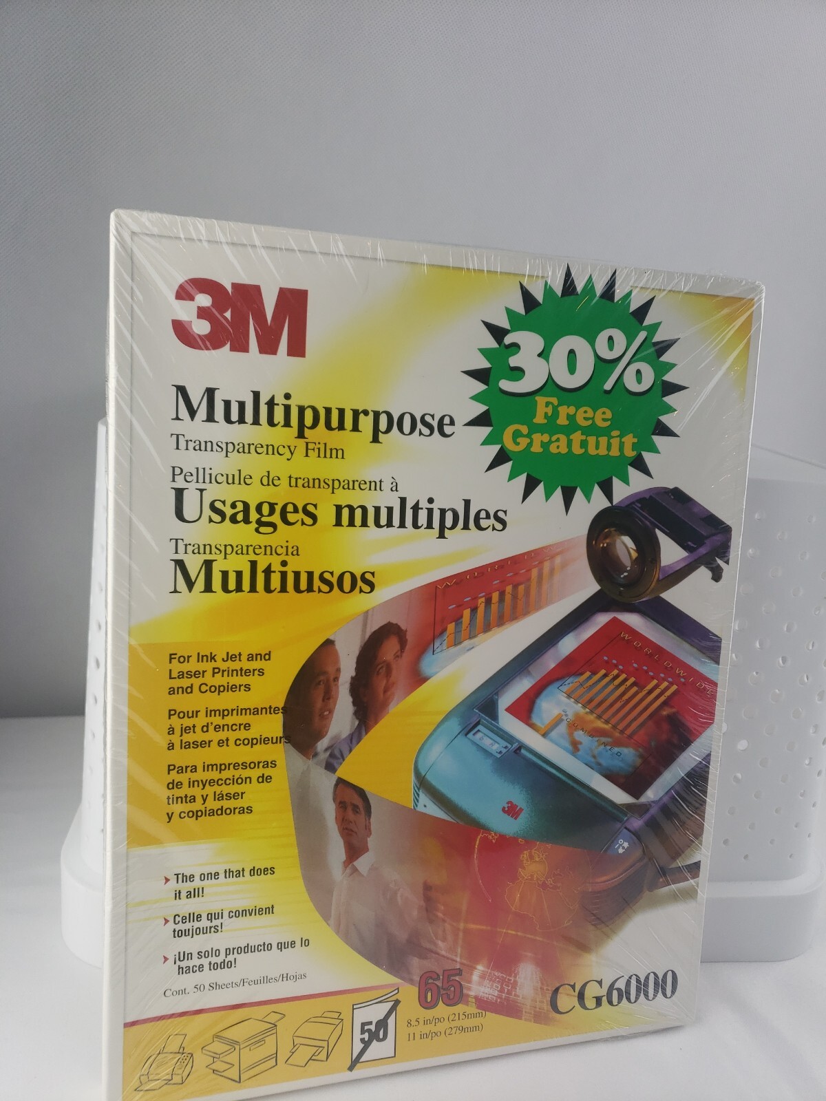 3M Multipurpose Transparency Film Letter Size 8.5″ x 11″ 65 Ct. CG6000 New