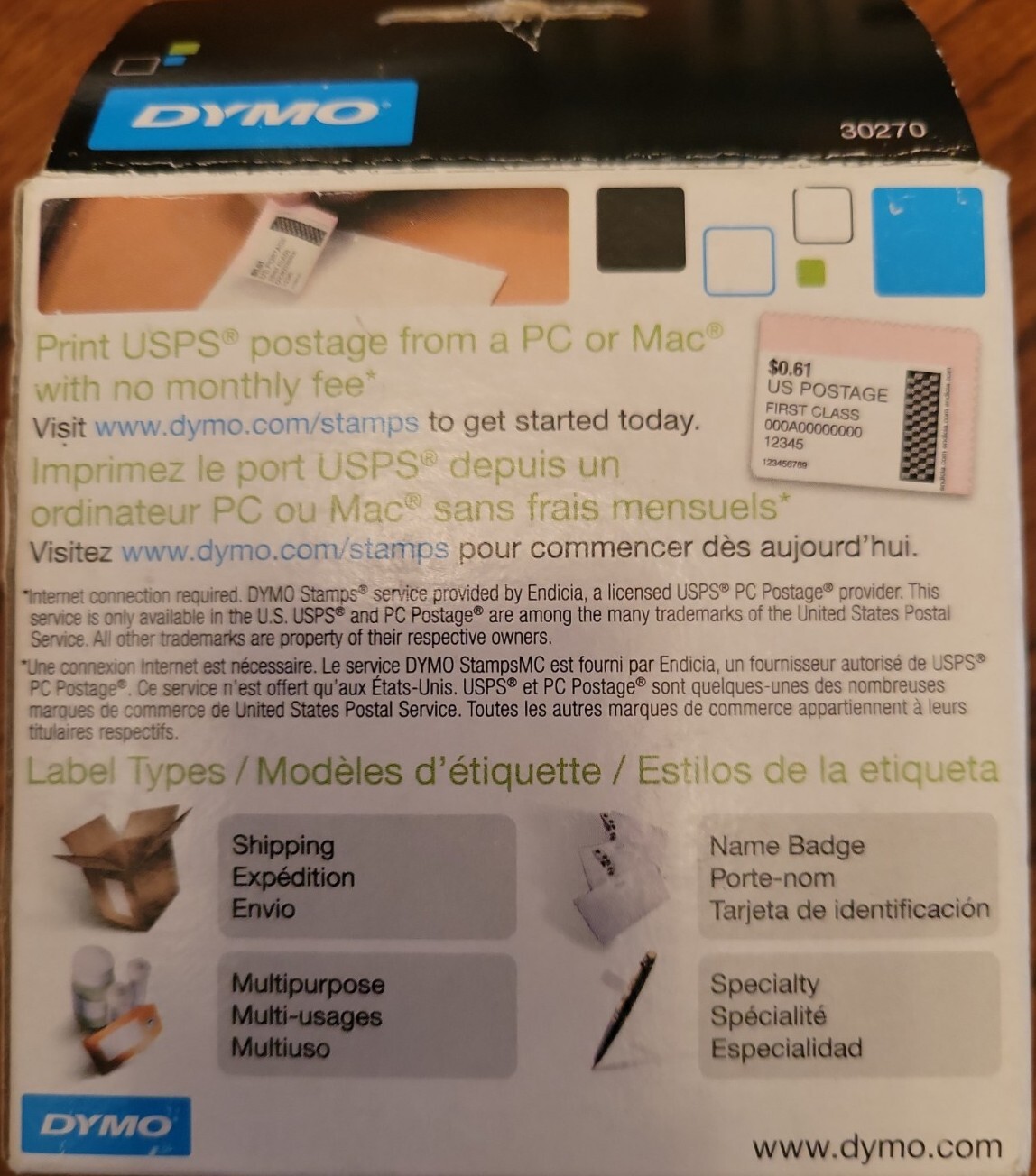 Dymo 30270 LW Continuous roll 2-1/4 X 300ft