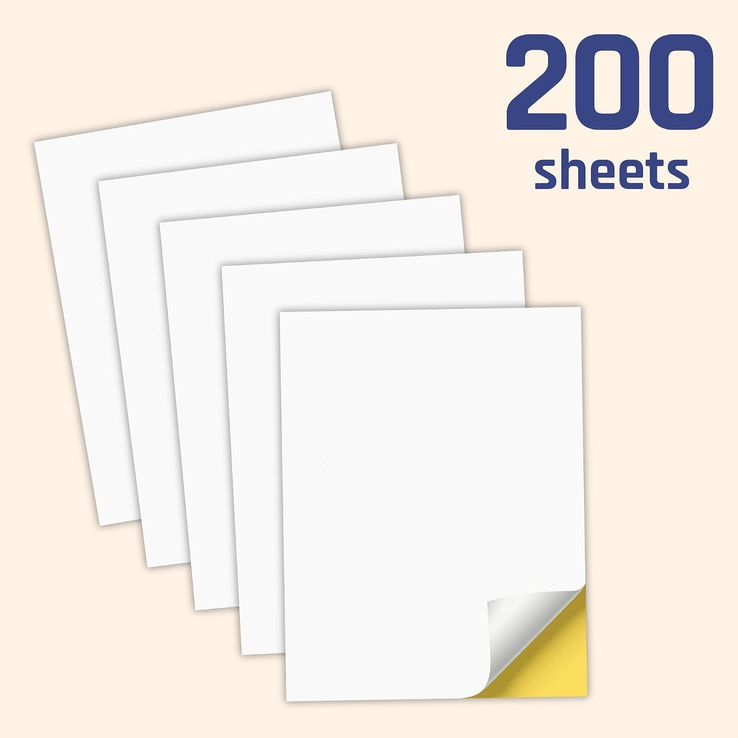 200 Sheets, Printable White Sticker Paper, Laser/Inkjet Printing – Matte, Let…